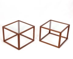 Kai Kristiansen Pair of Teak Cube Side Tables or Nightstands