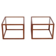 Kai Kristiansen Pair of Teak Cube Side Tables or Nightstands