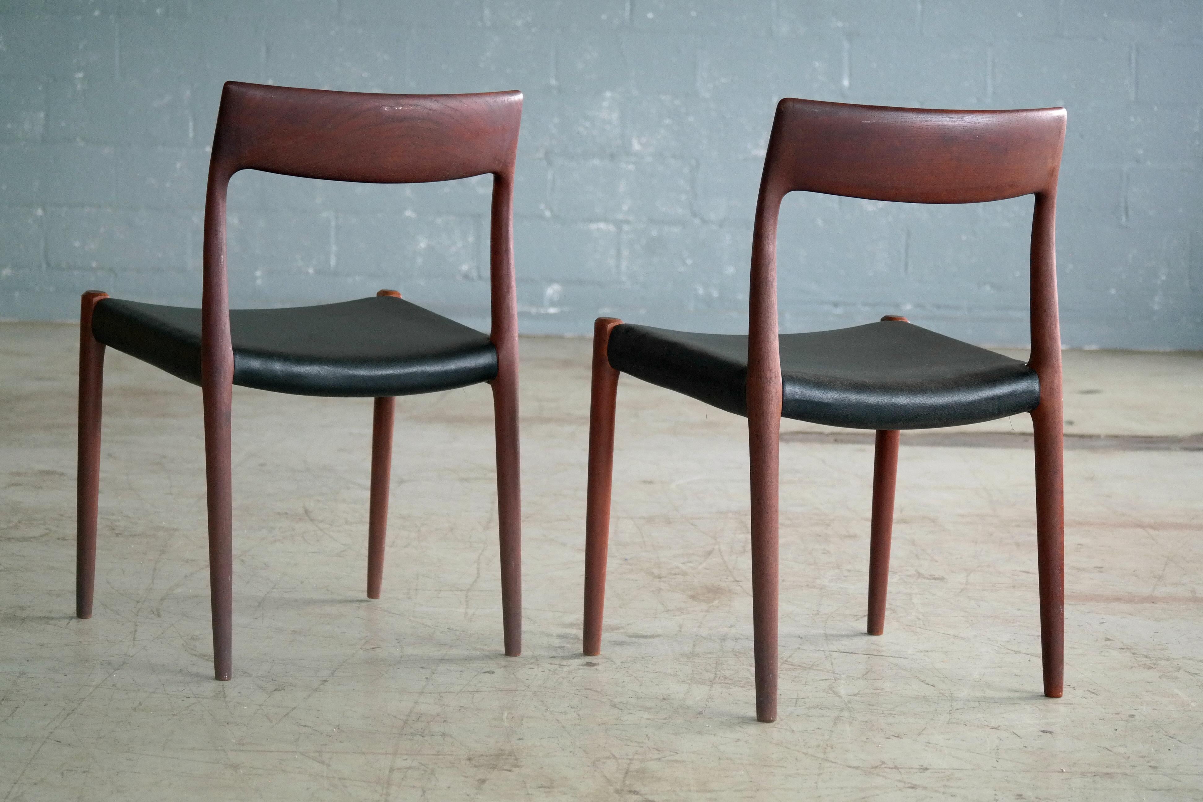 Kai Kristiansen Pair of Teak Dining or Side Chairs for K.S. Mobler, Denmark 2