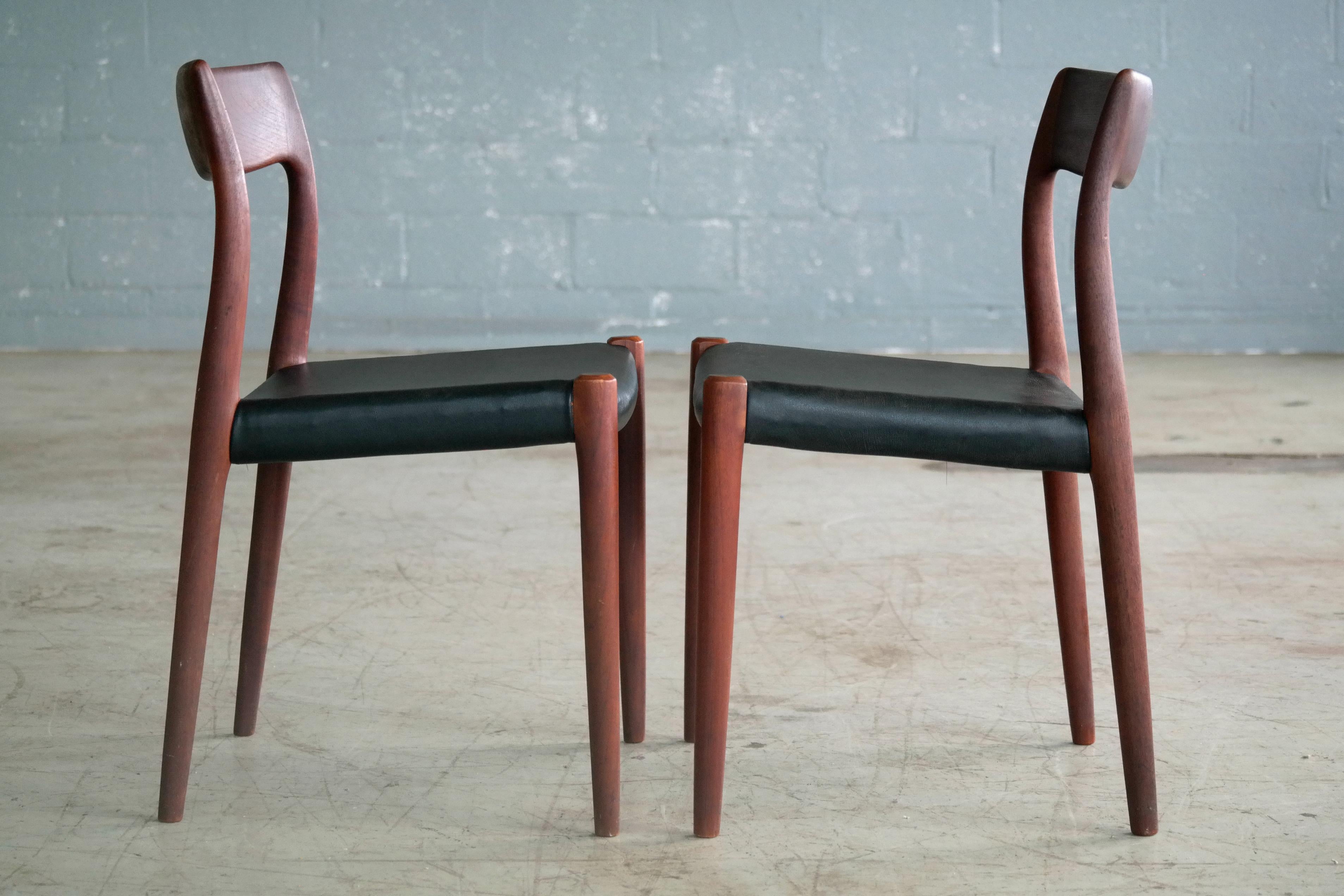 Kai Kristiansen Pair of Teak Dining or Side Chairs for K.S. Mobler, Denmark 3