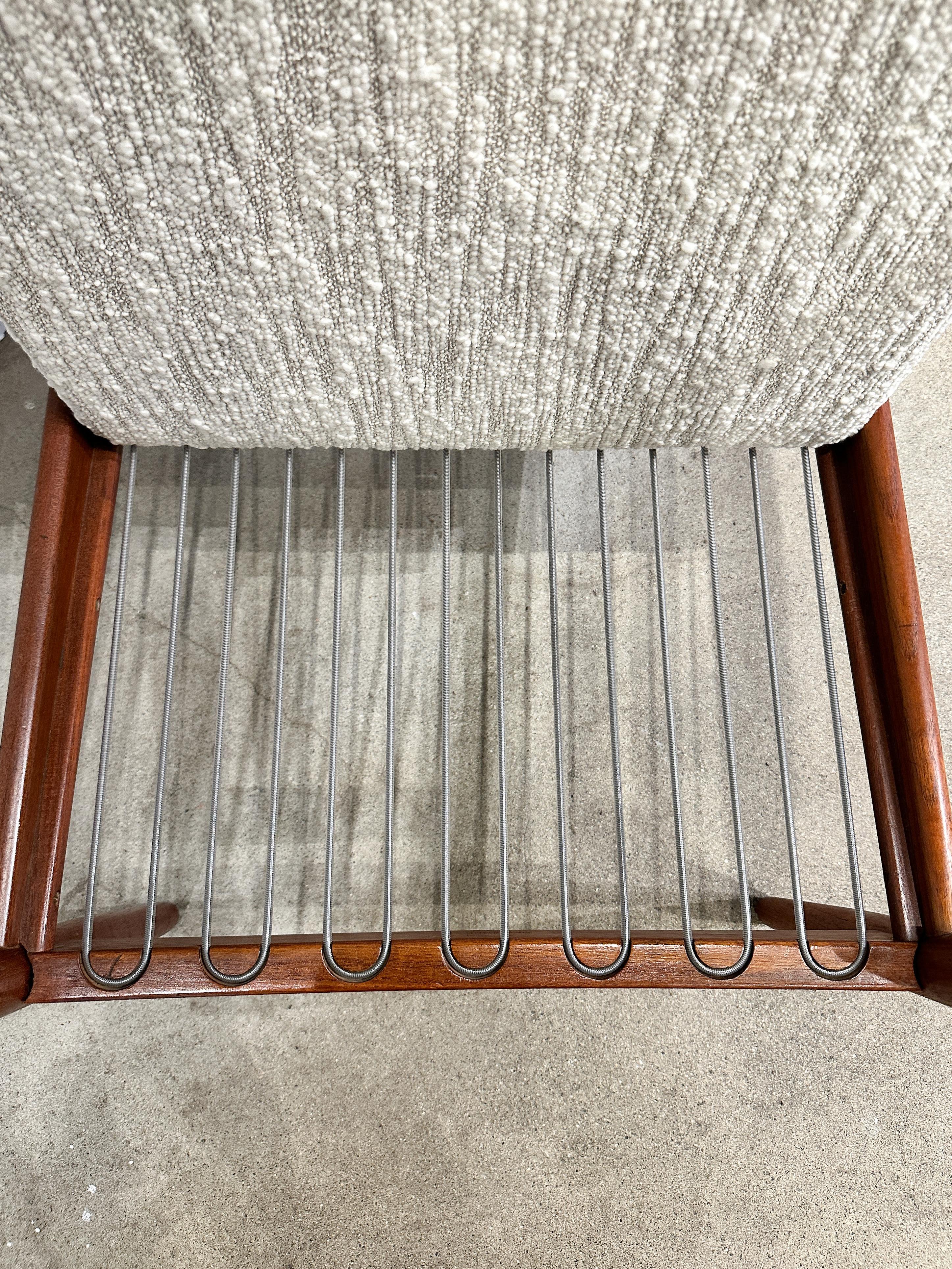 Kai Kristiansen Paper Knife Lounge Chair Teak & Bouclé Wool Dedar 1960s Easy For Sale 9