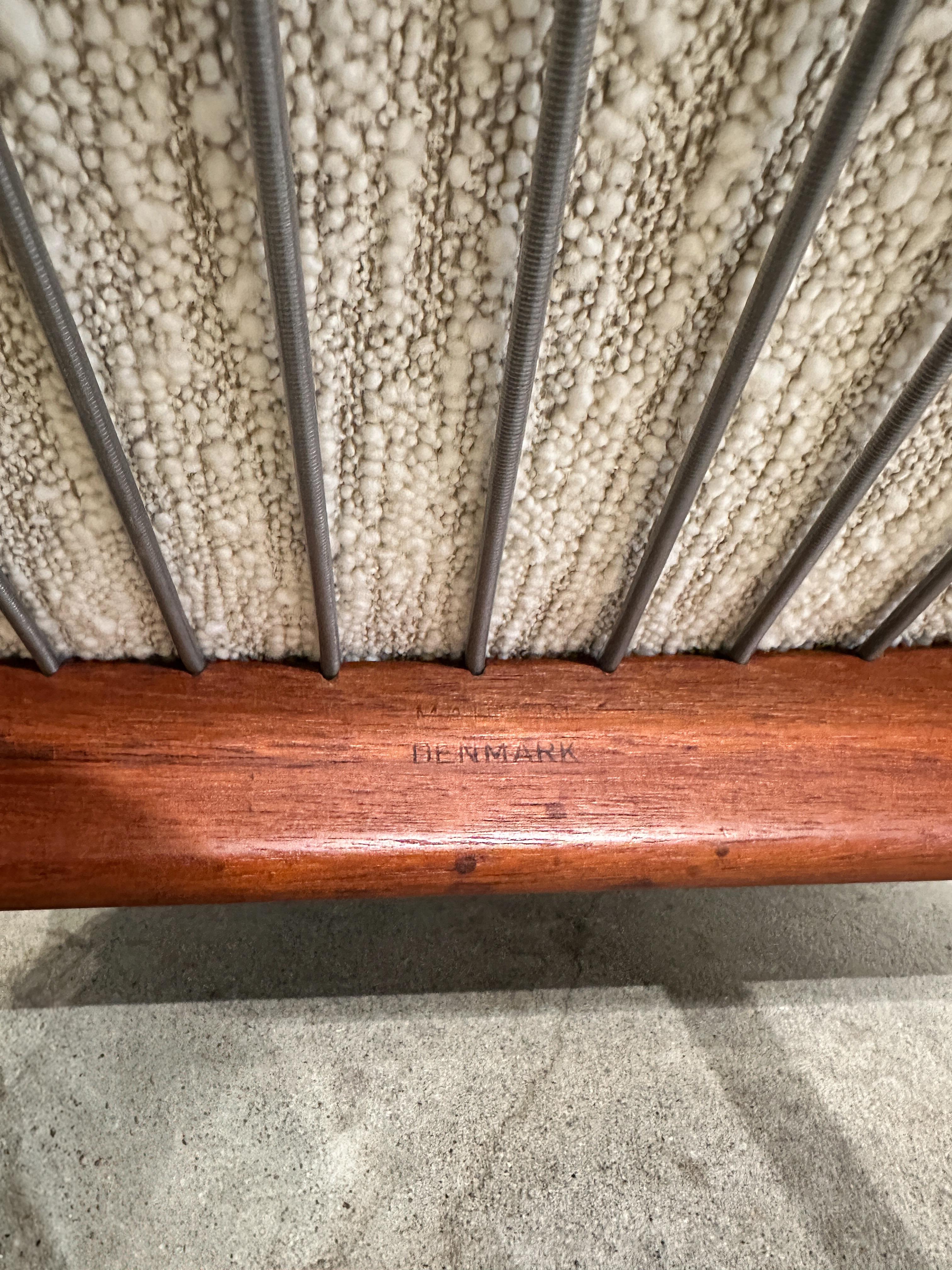 Kai Kristiansen Paper Knife Lounge Chair Teak & Bouclé Wool Dedar 1960s Easy For Sale 10