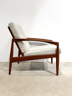 Kai Kristiansen Paper Knife Lounge Chair Teak & Bouclé Wool Dedar 1960s Easy