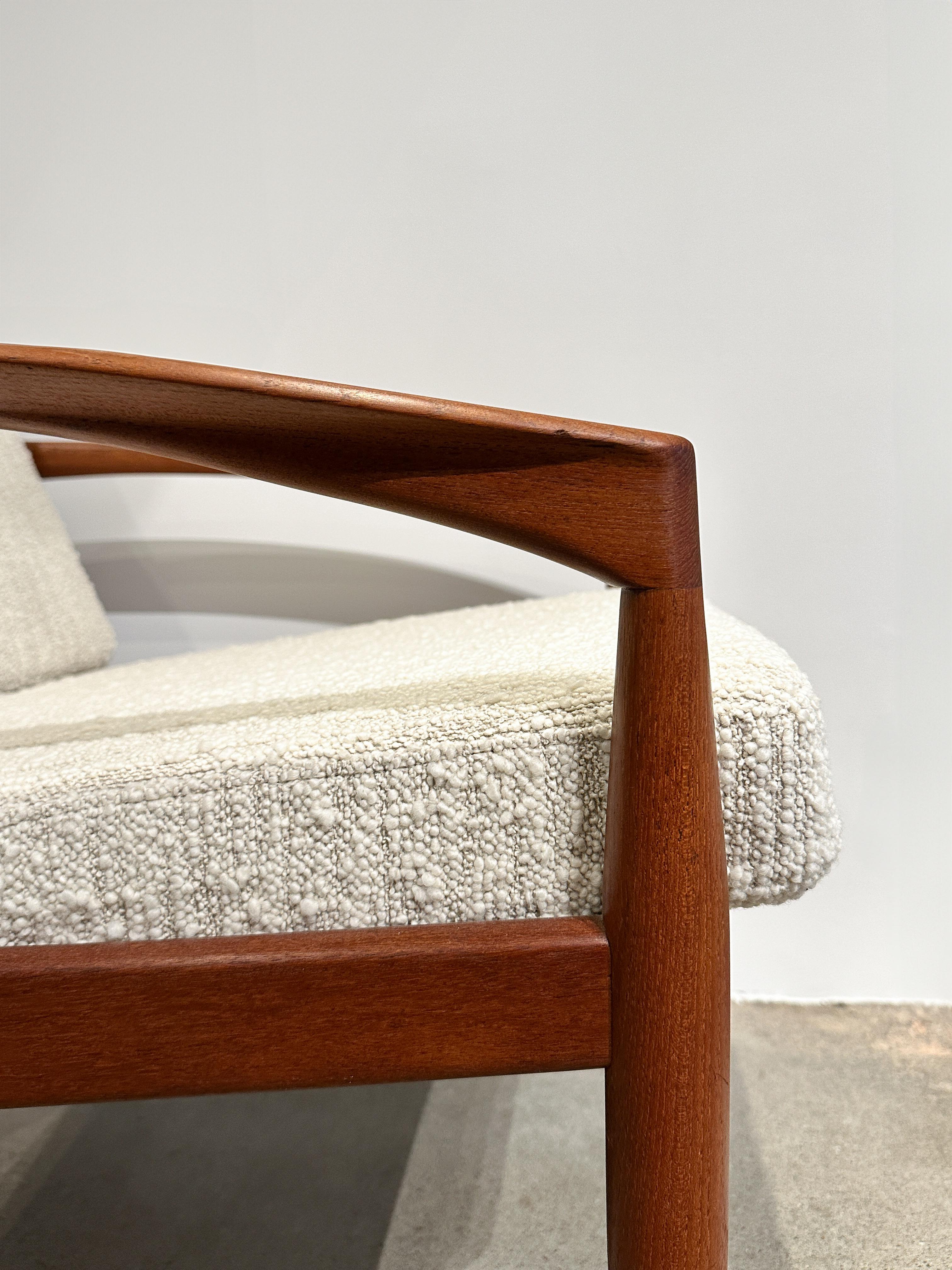 Kai Kristiansen Paper Knife Lounge Chair Teak & Bouclé Wool Dedar 1960s Easy For Sale 2