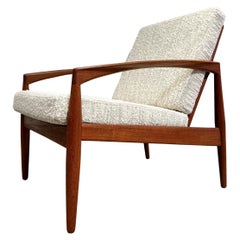 Kai Kristiansen Paper Knife Lounge Chair Teak & Bouclé Wolle Dedar 1960s Easy