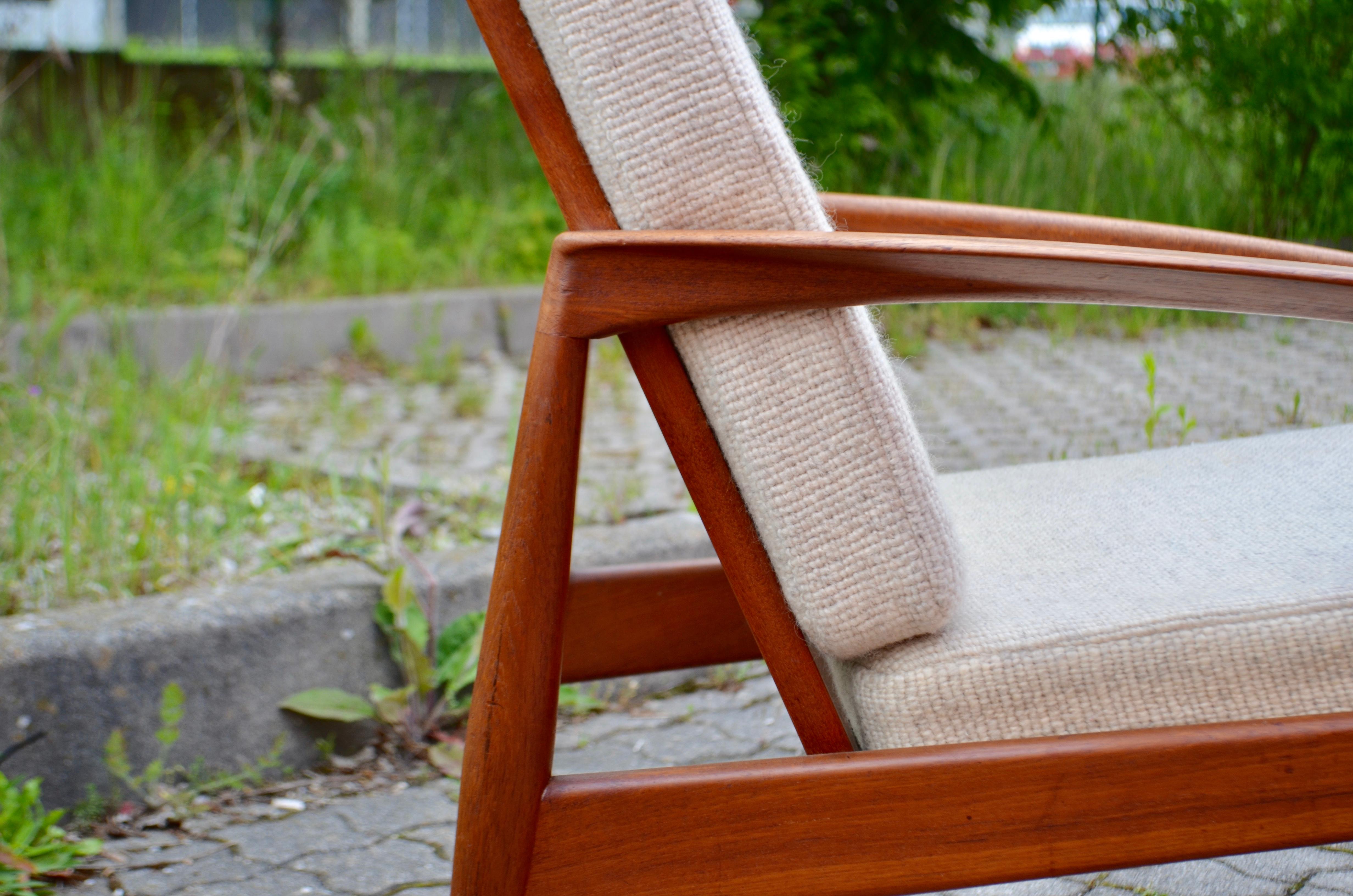 Kai Kristiansen Paper Knife Teak Easy Chair for Magnus Olesen Set of 2 For Sale 8
