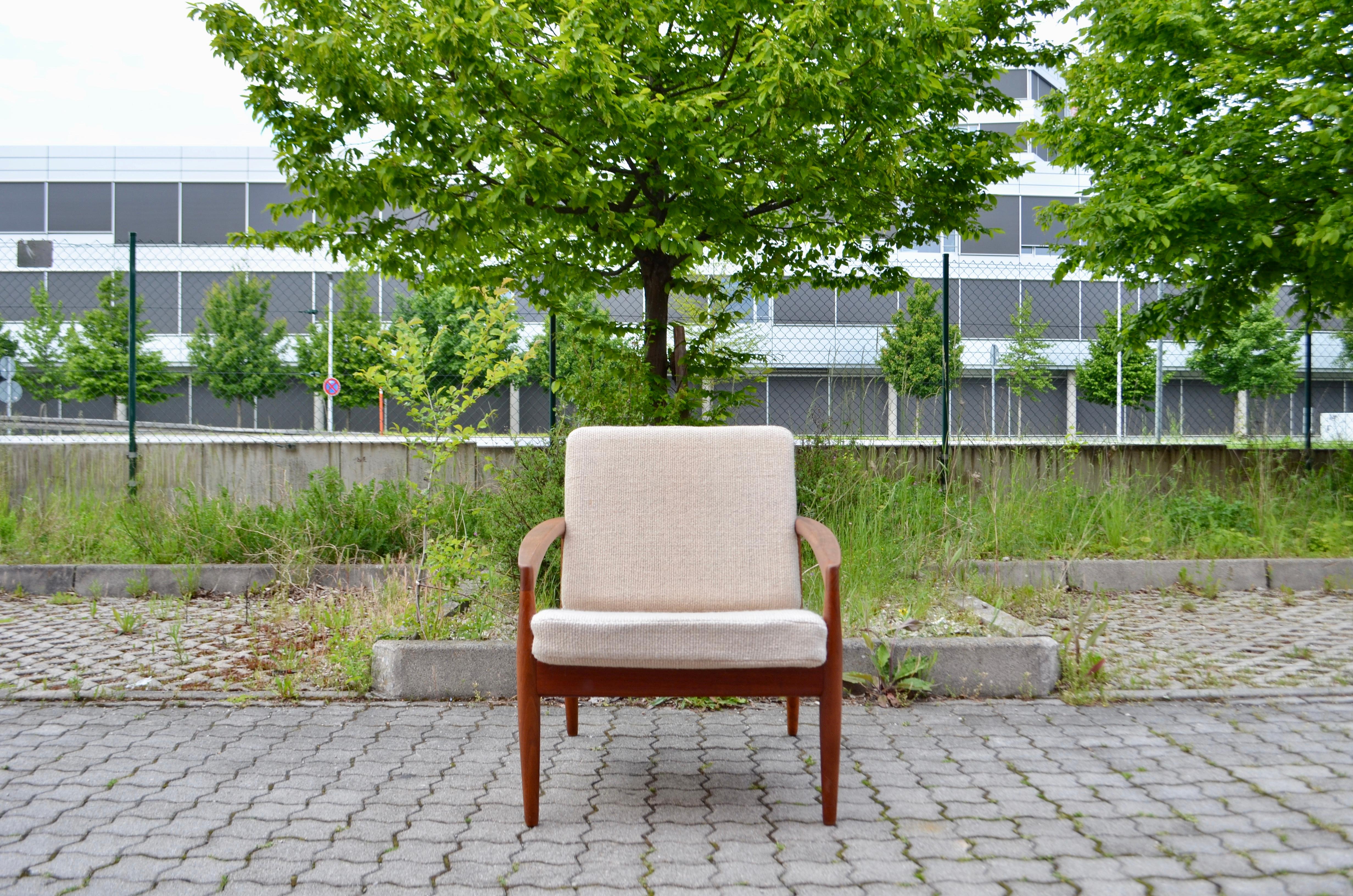 Kai Kristiansen Paper Knife Teak Easy Chair for Magnus Olesen Set of 2 In Good Condition For Sale In Munich, Bavaria