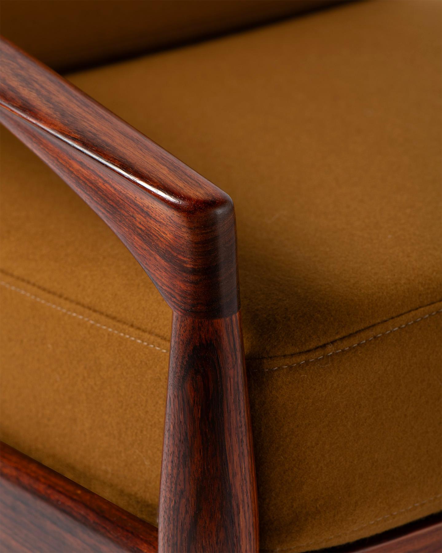 Milieu du XXe siècle Kai Kristiansen Paper Knife Chaise longue en bois de rose Vintage 1950s en vente