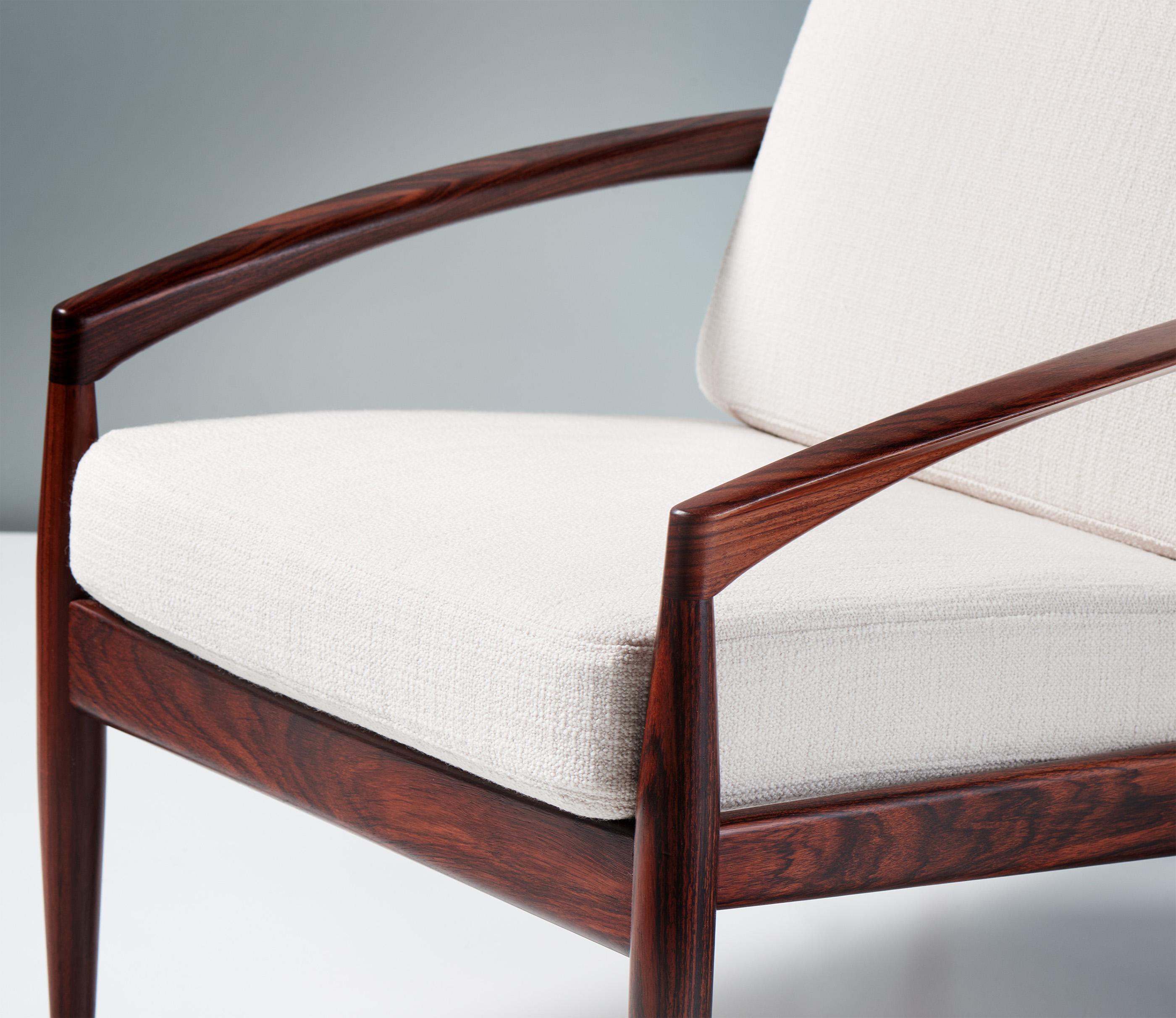 Kai Kristiansen Paper Knife Vintage 1950s Rosewood Lounge Chairs For Sale 4