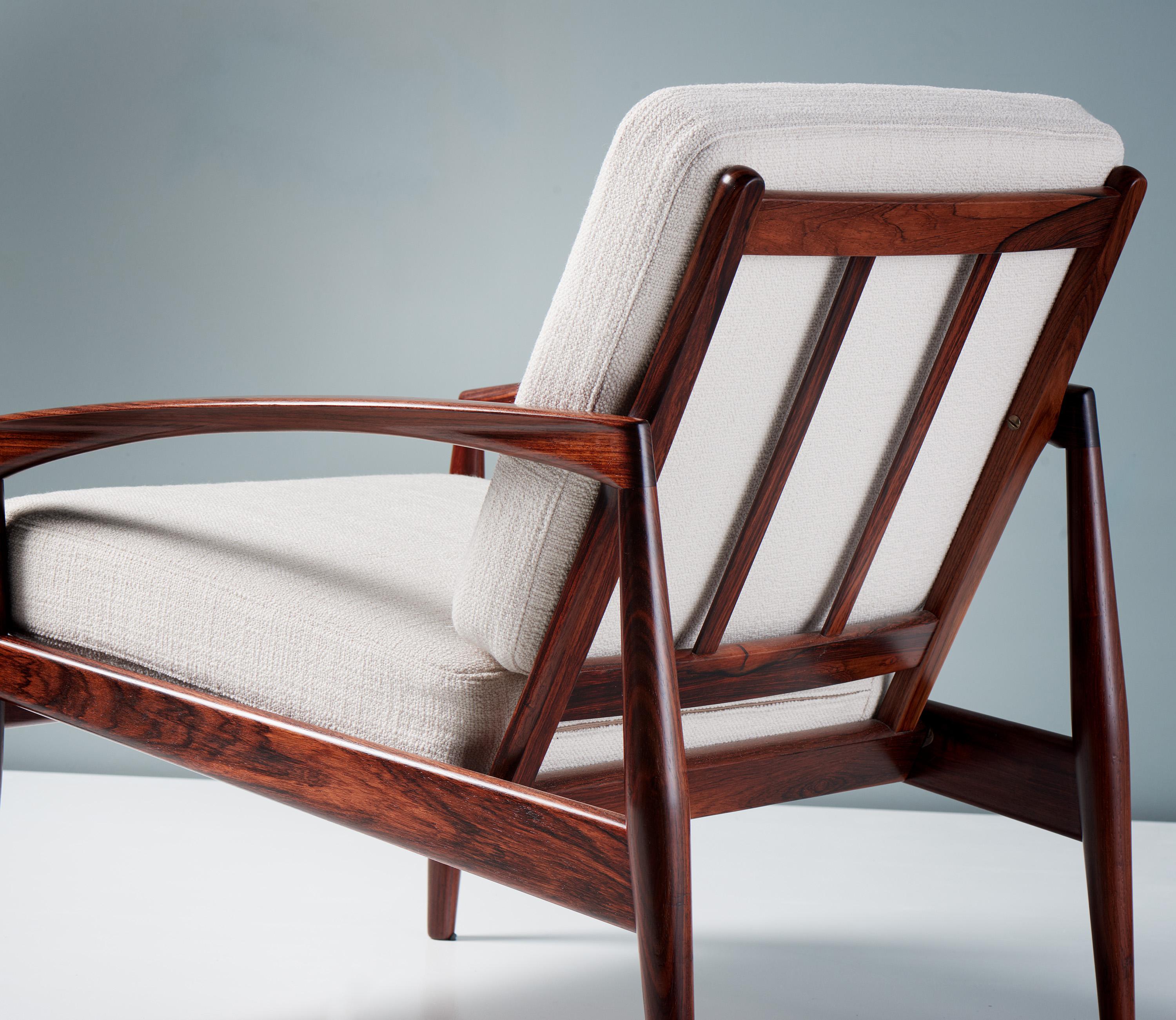 Kai Kristiansen Paper Knife Vintage 1950s Rosewood Lounge Chairs For Sale 1