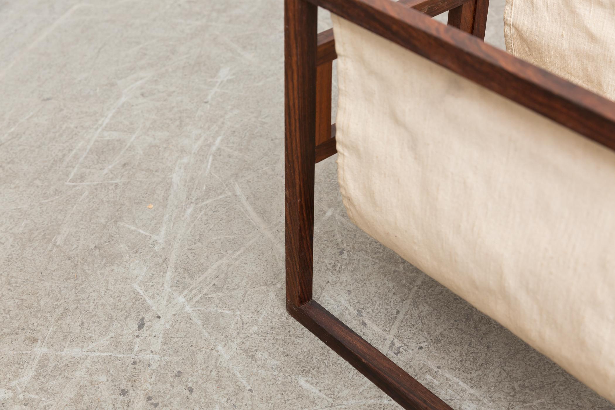 Kai Kristiansen Rosewood and Canvas Magazine Rack 3