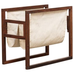 Kai Kristiansen Rosewood and Canvas Magazine Rack