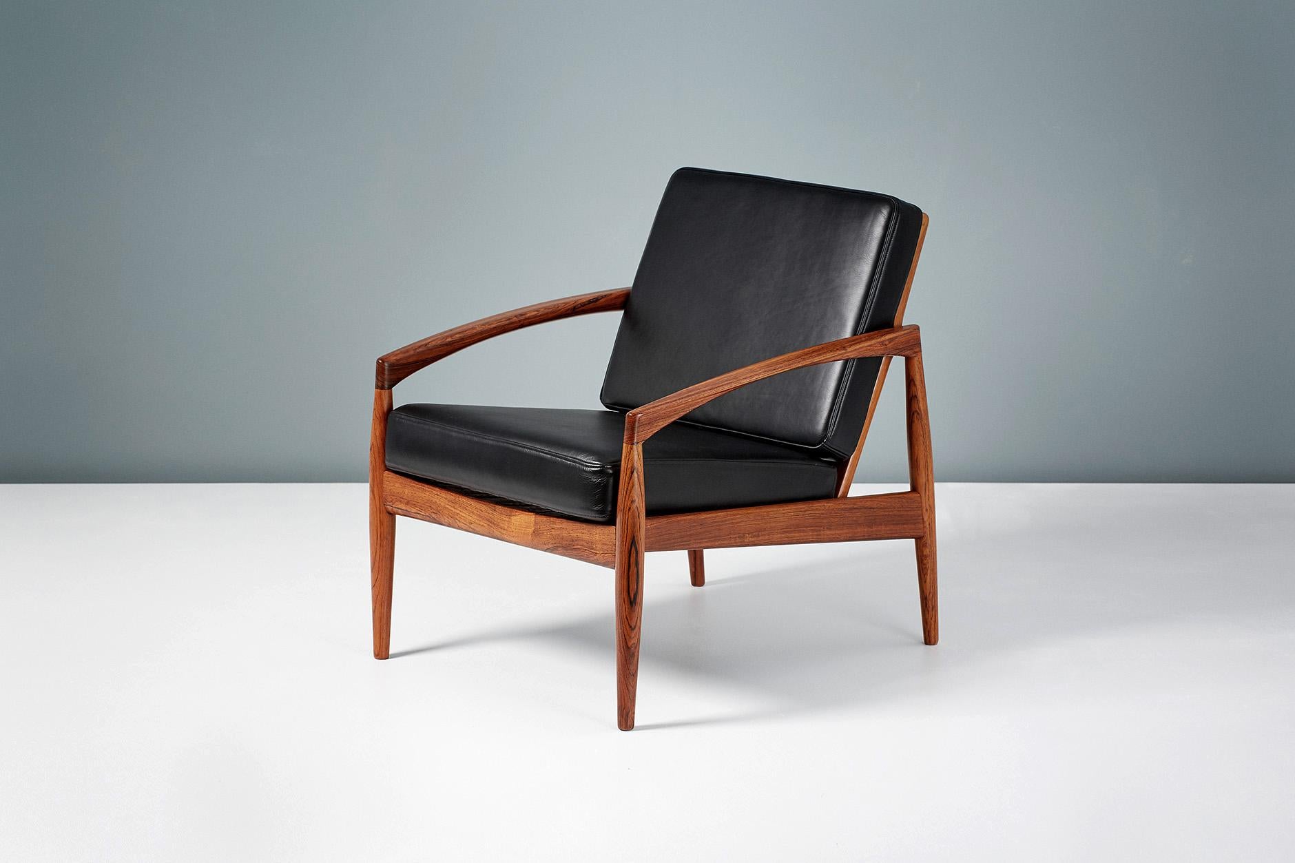 Mid-20th Century Kai Kristiansen Rosewood and Leather Paper Knife Lounge Chair