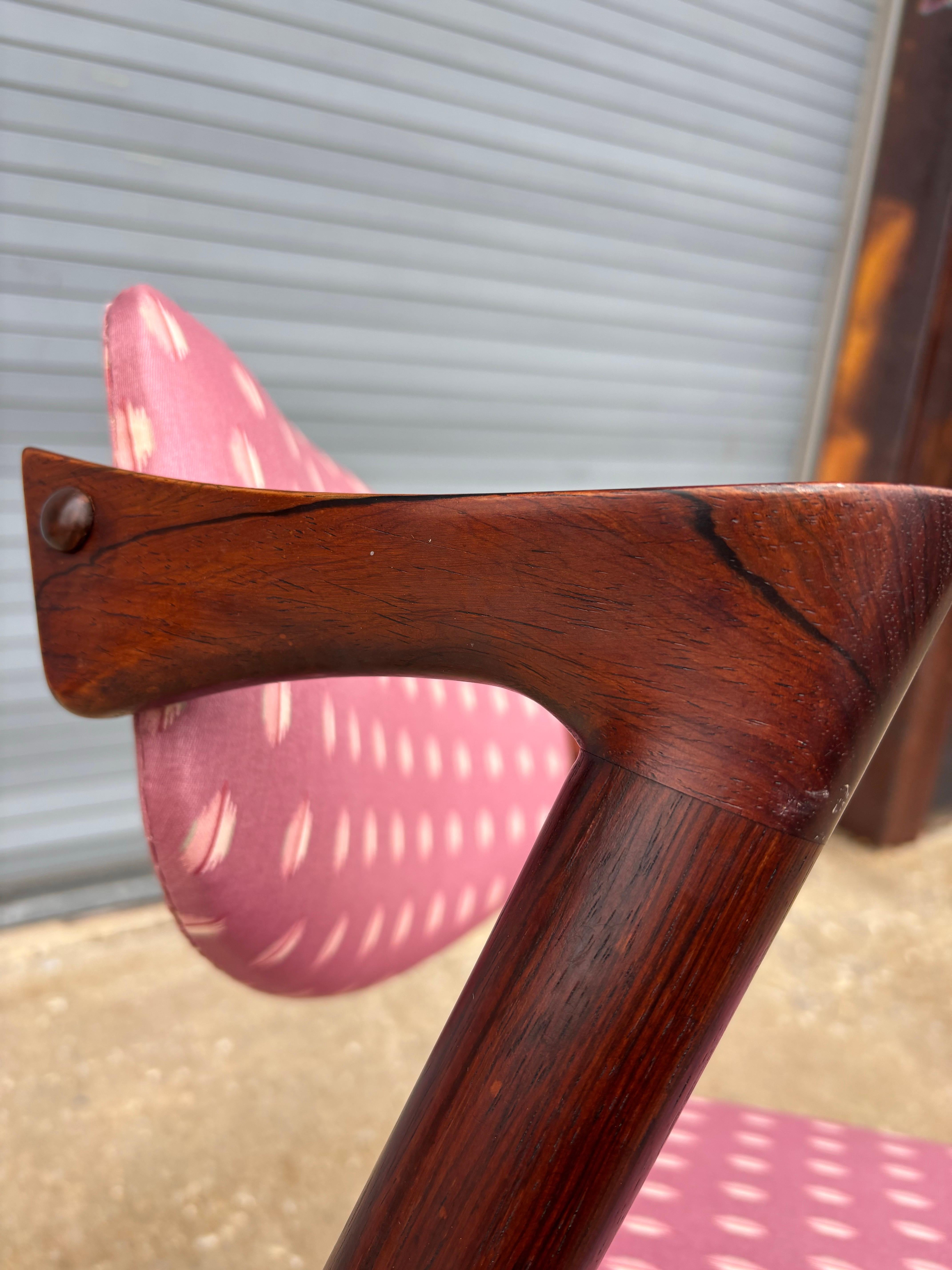 Upholstery Kai Kristiansen Rosewood Armchair Model 42 For Sale