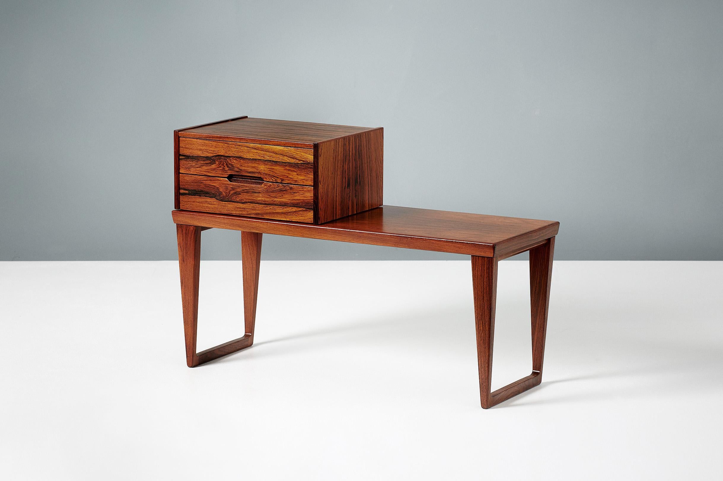 Danish Kai Kristiansen Rosewood Bench and Drawers Set, circa 1960