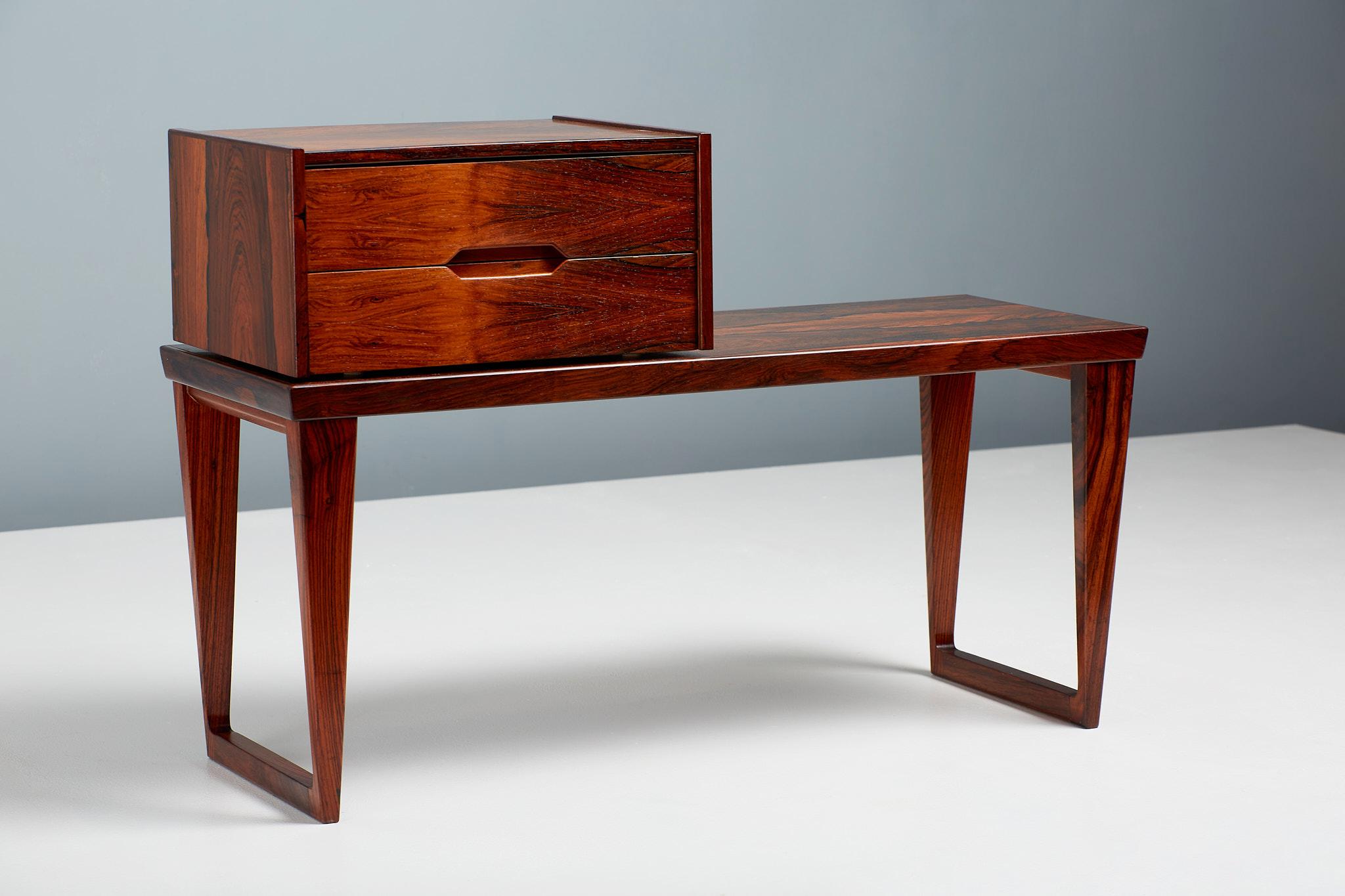 Danish Kai Kristiansen Rosewood Bench and Drawers Set, circa 1960 For Sale