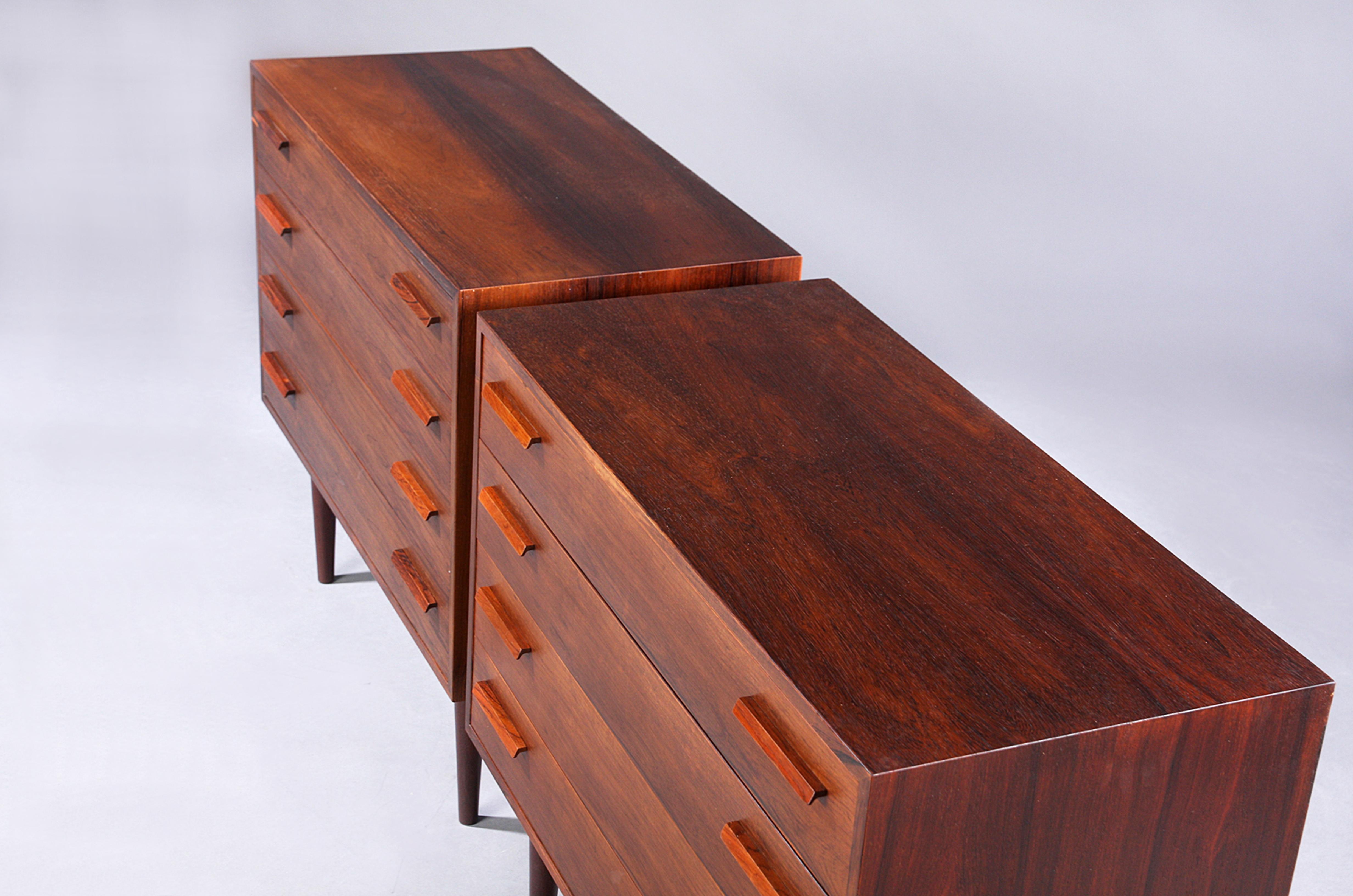 Scandinavian Modern Kai Kristiansen Rosewood Chests of Drawers for Feldballe Møbelfabrik For Sale