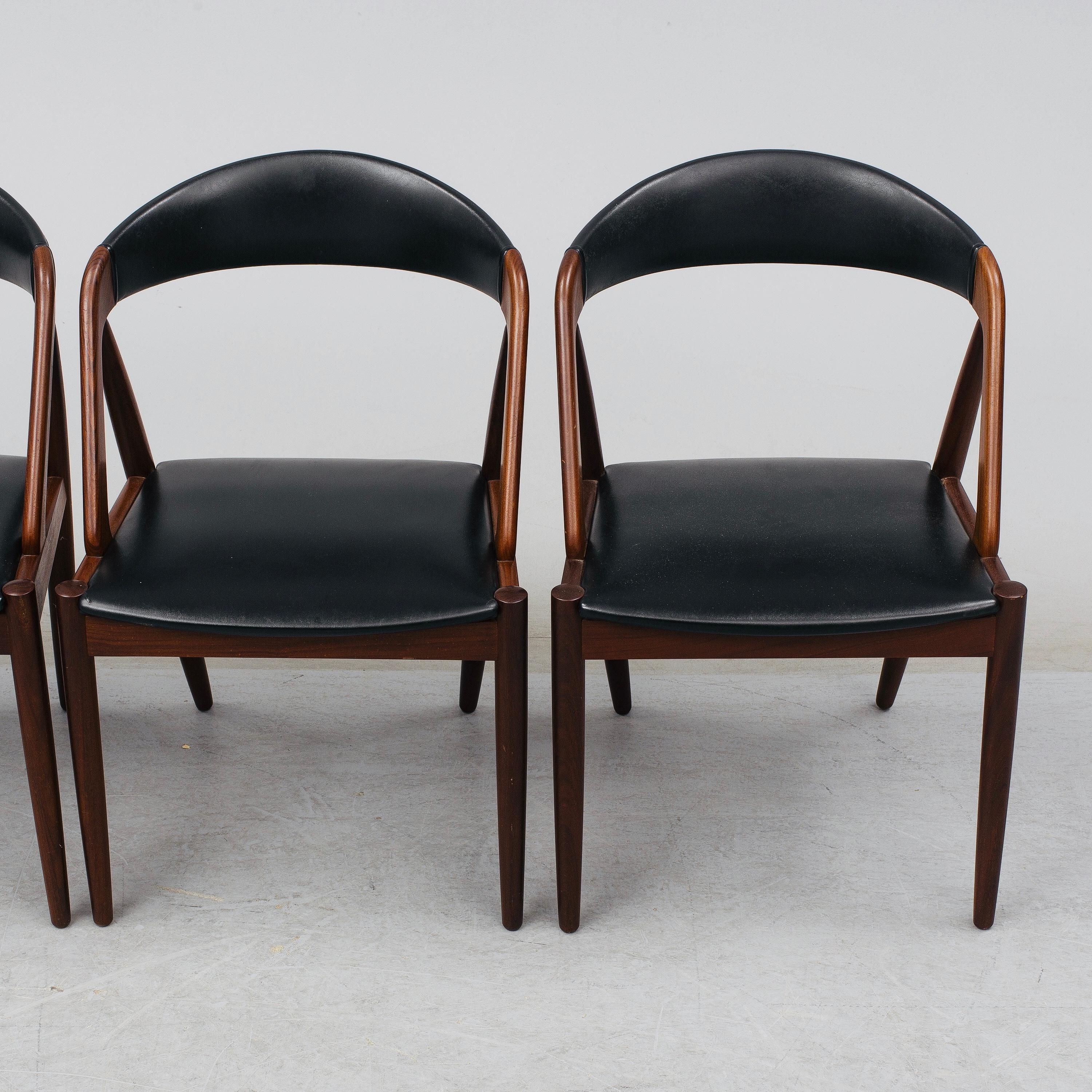 Scandinavian Modern Kai Kristiansen Mahogany Dining Chairs Model 31, Denmark, 1960 For Sale
