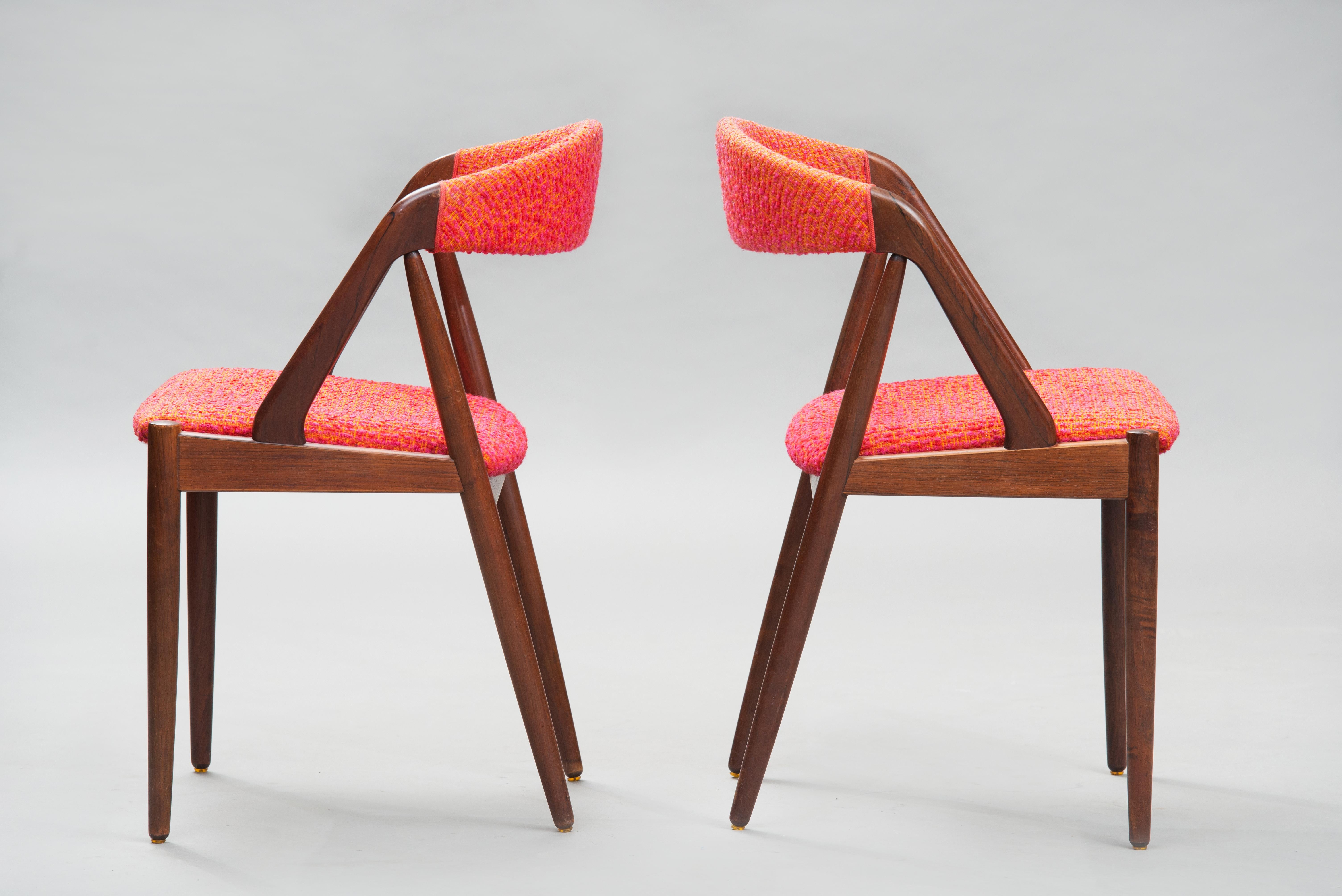 Scandinavian Modern Kai Kristiansen mid-century modern Rosewood Dining Chairs, nº 31, Set of Six