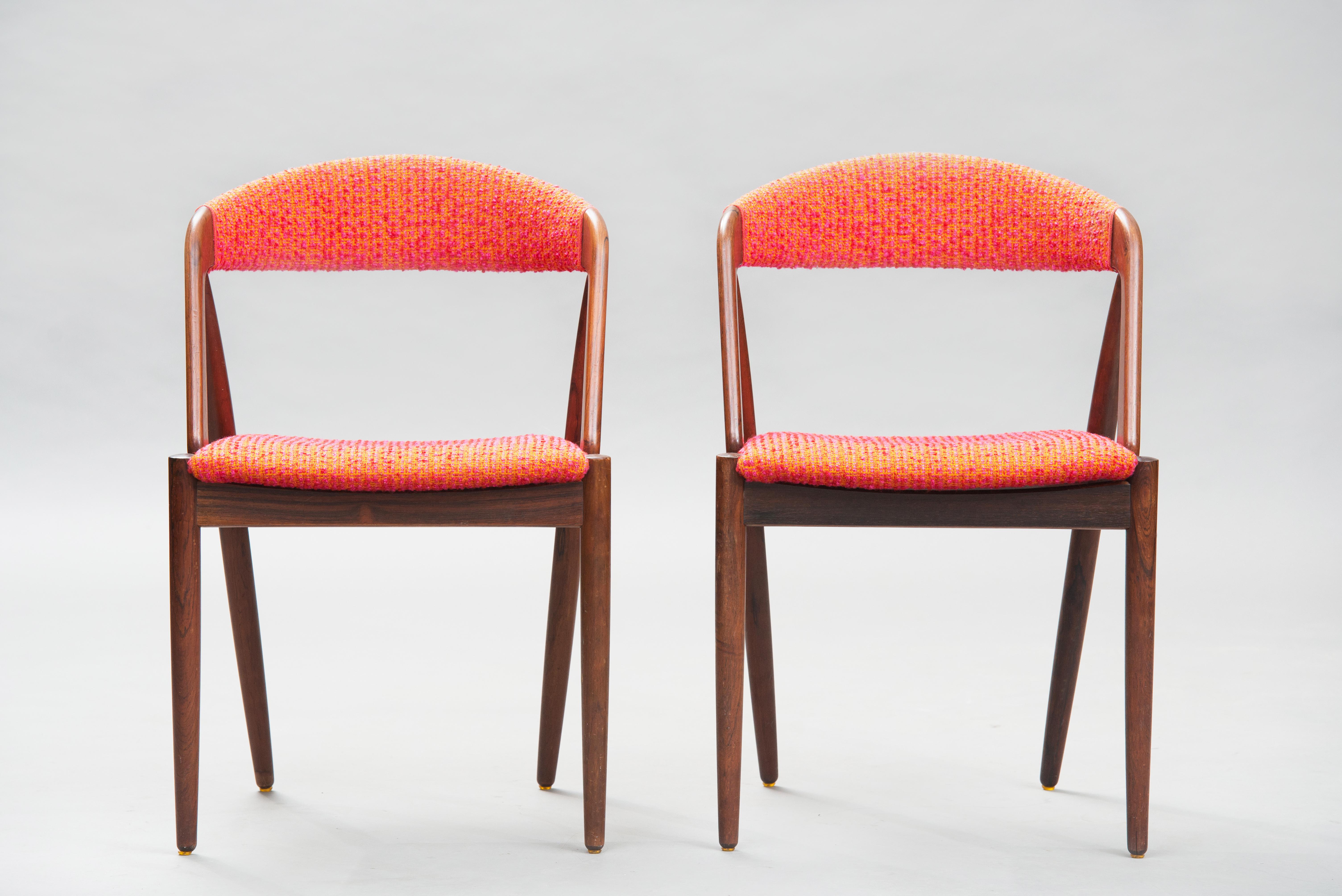 Danish Kai Kristiansen mid-century modern Rosewood Dining Chairs, nº 31, Set of Six