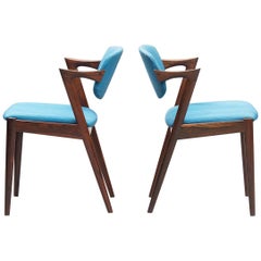 Kai Kristiansen Rosewood Dining Chairs, Model 42, Set of Six, 1960s.