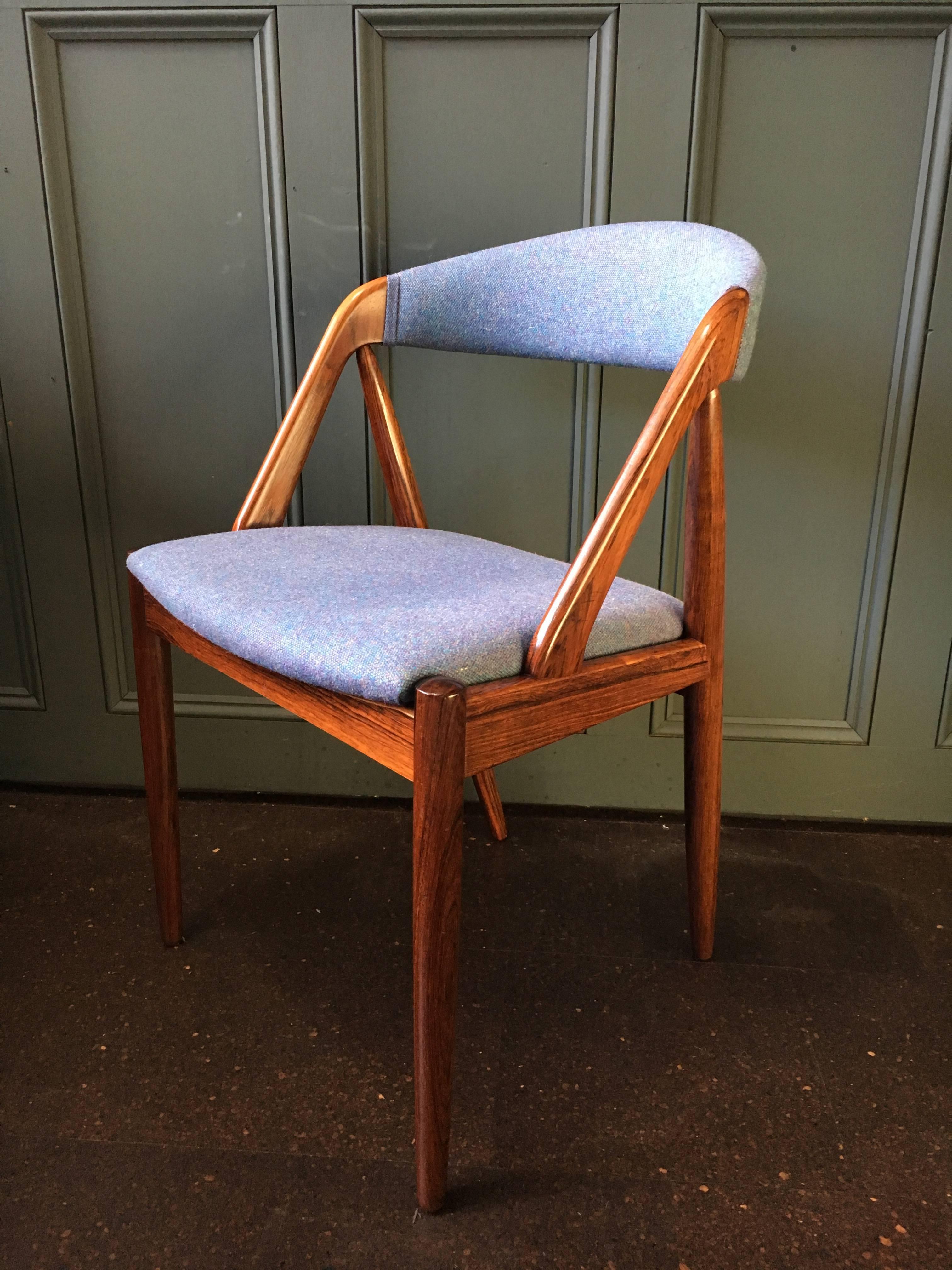 Mid-Century Modern Kai Kristiansen Rosewood Model 31 Chairs, Reupholstered, Set of 10.