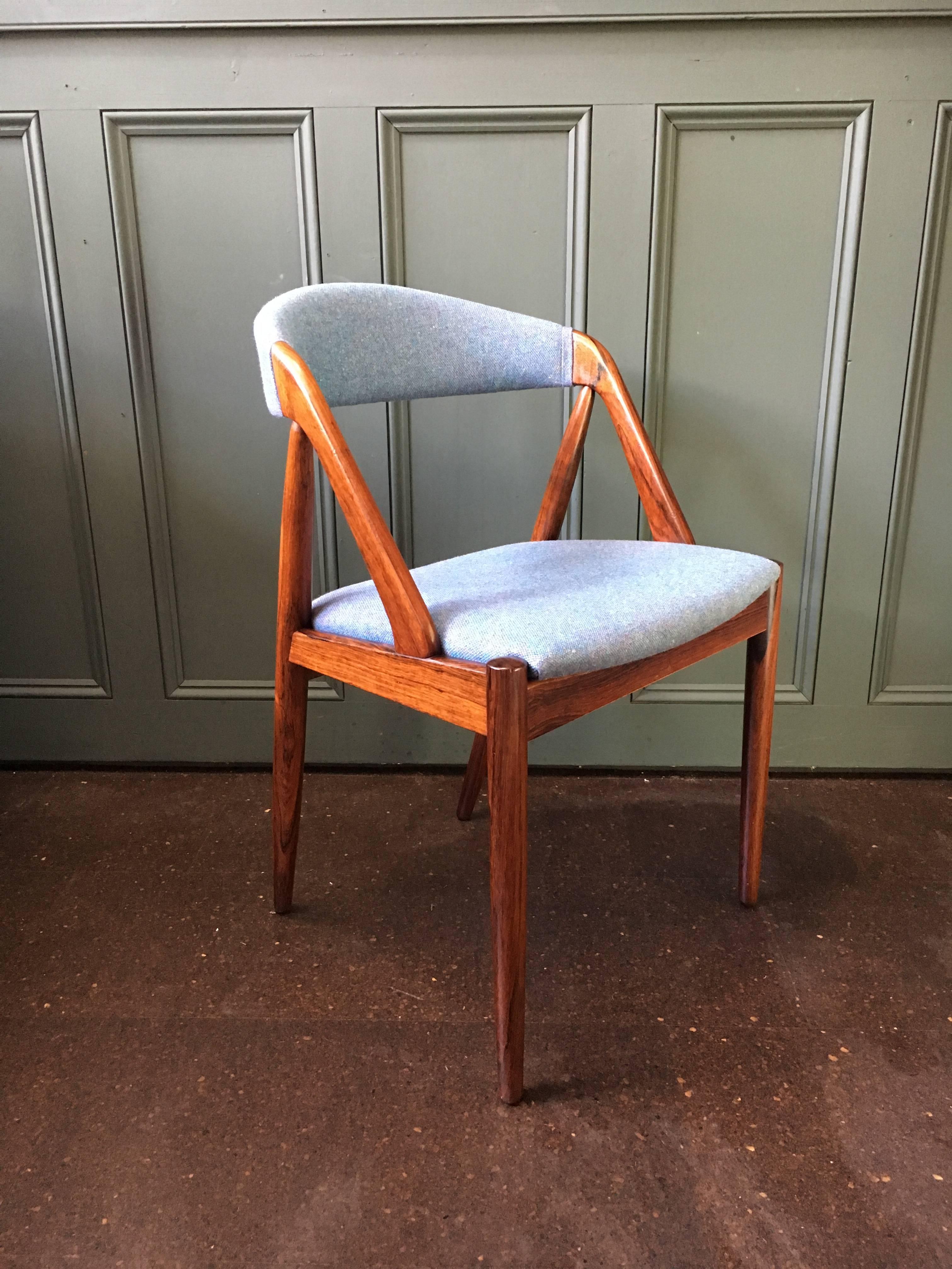 Kai Kristiansen Rosewood Model 31 Chairs, Reupholstered, Set of 10. In Good Condition In London, GB