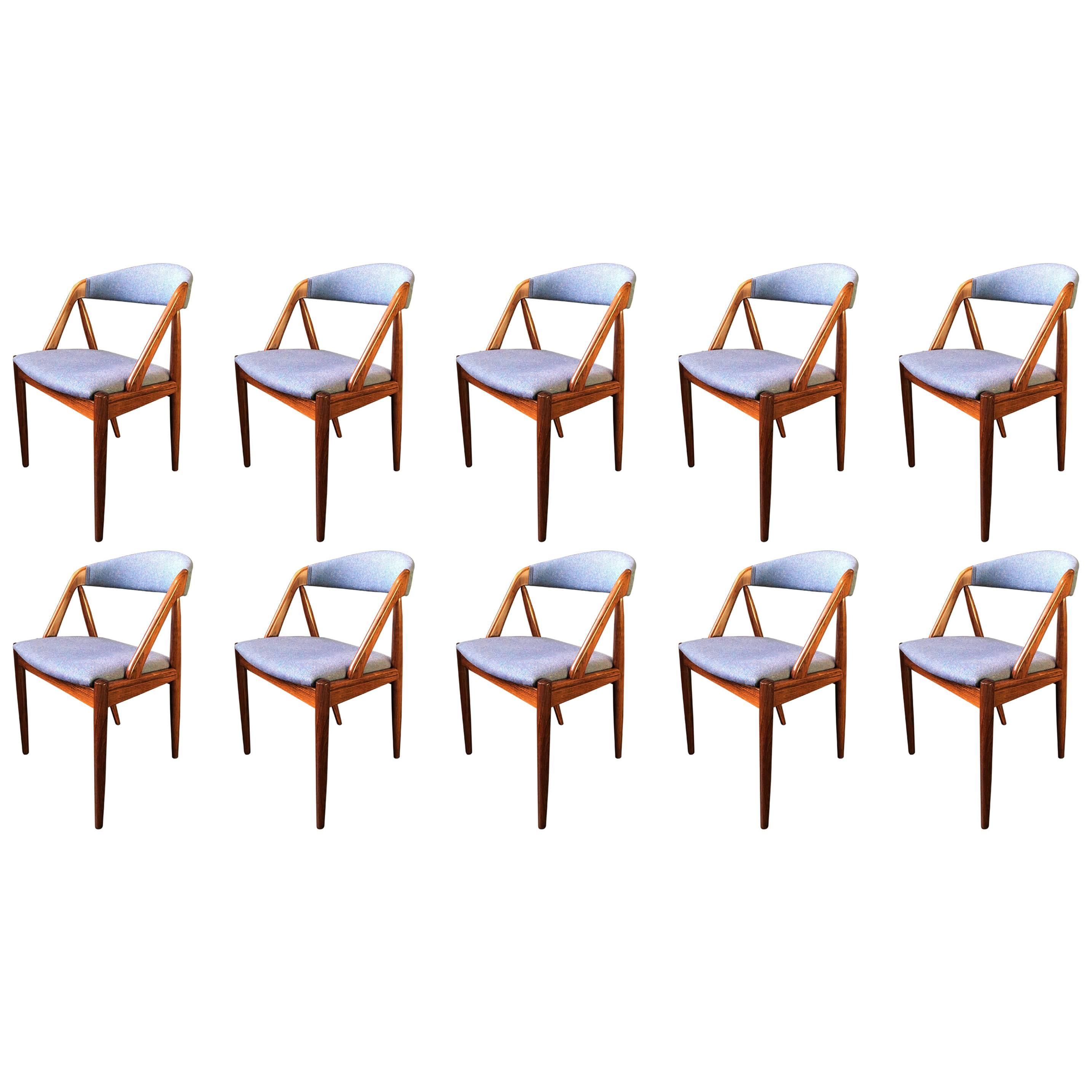 Kai Kristiansen Rosewood Model 31 Chairs, Reupholstered, Set of 10.