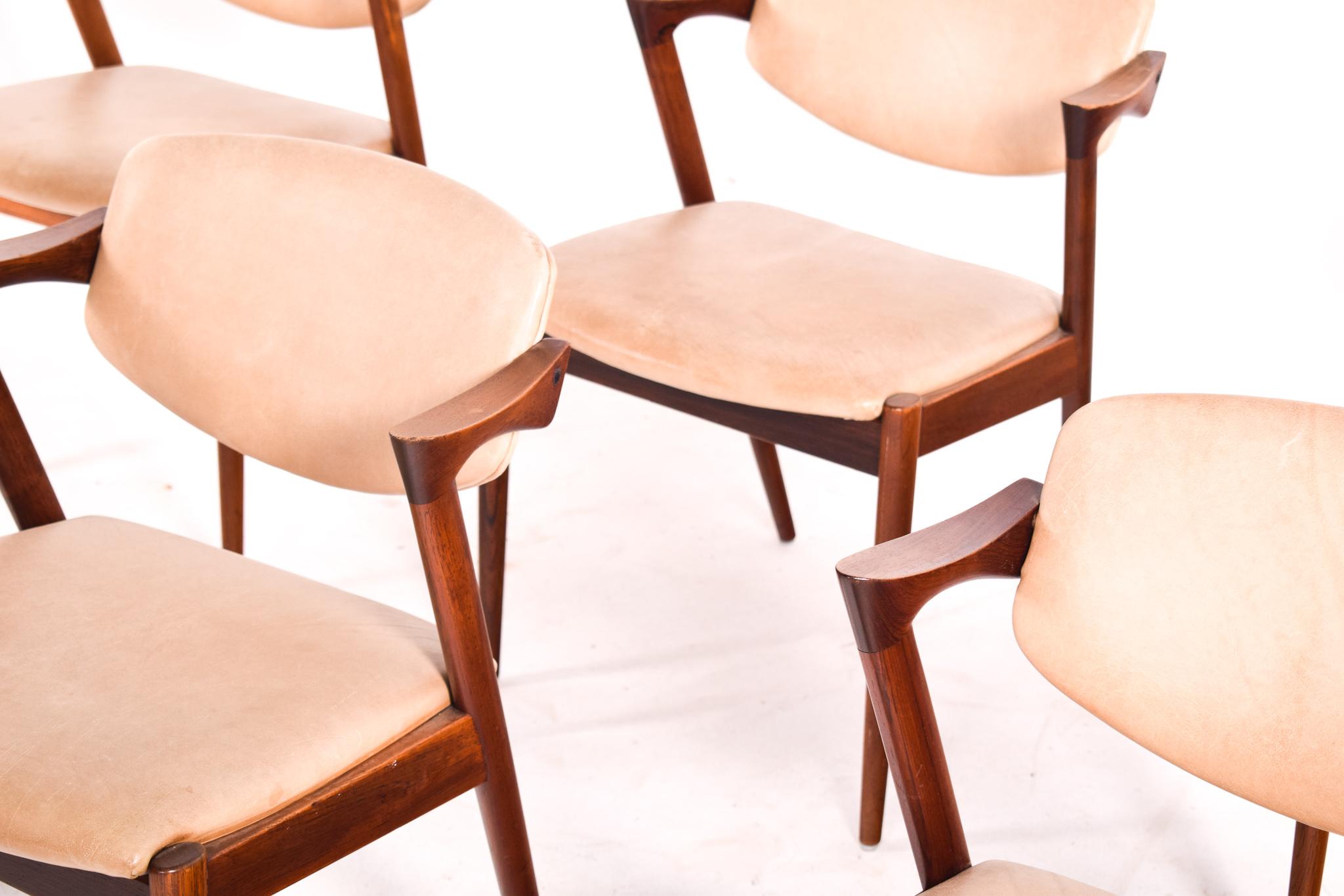 Danish Kai Kristiansen Rosewood Model 42 Dining Chairs