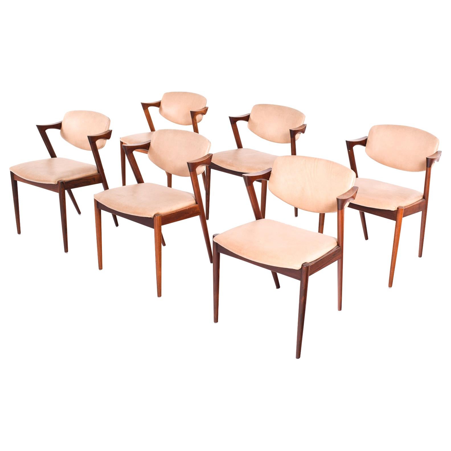 Kai Kristiansen Rosewood Model 42 Dining Chairs