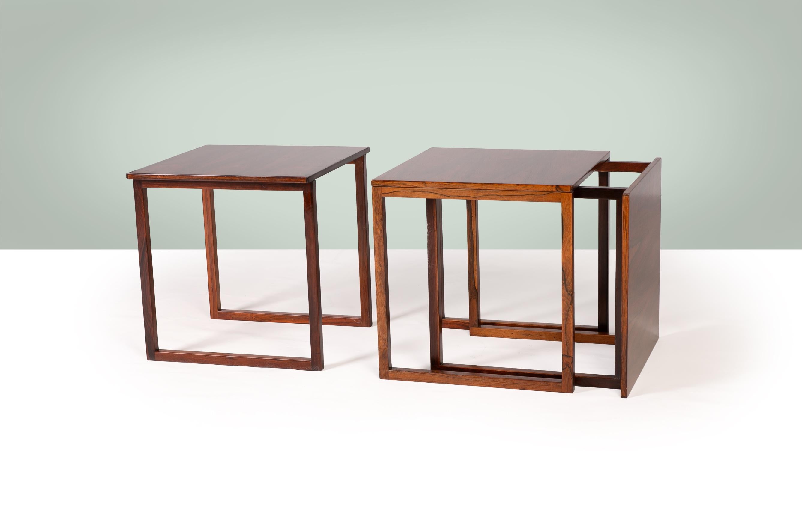 Mid-Century Modern Kai Kristiansen rosewood nesting tables For Sale