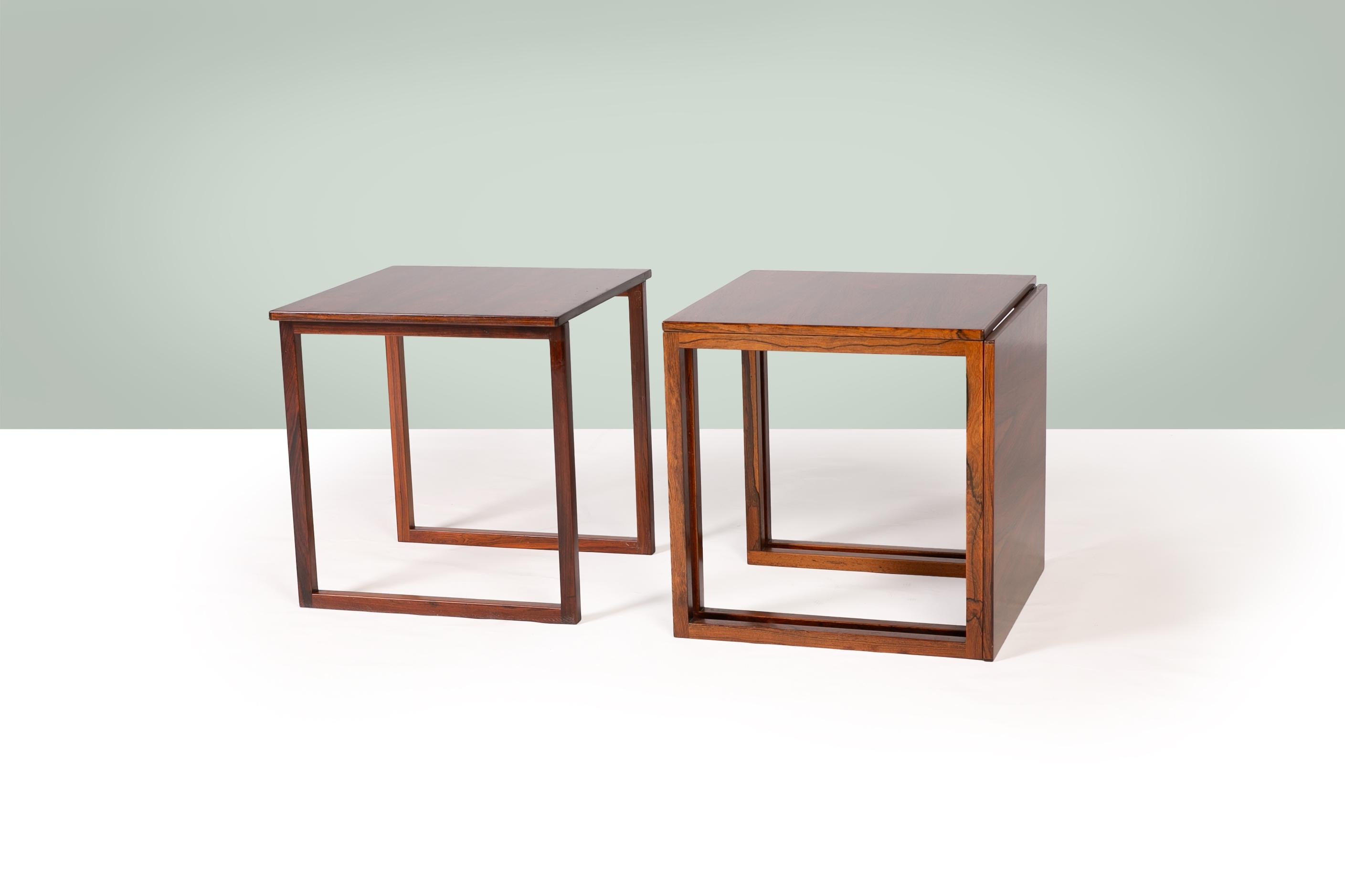 Danish Kai Kristiansen rosewood nesting tables For Sale