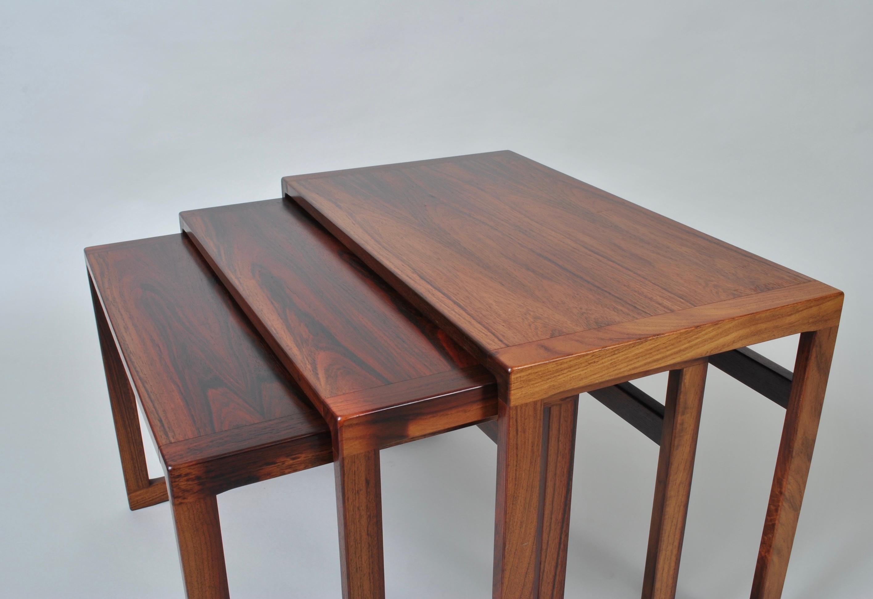 Kai Kristiansen Rosewood Nesting Tables In Good Condition In London, GB