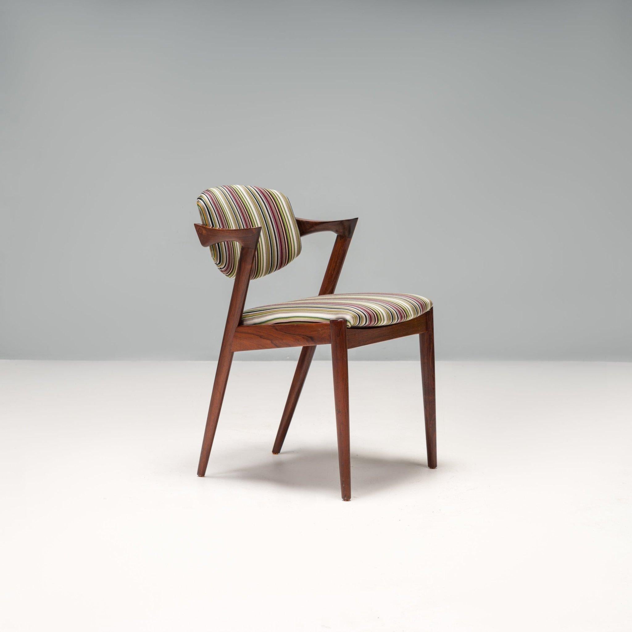 Kai Kristiansen Rosewood No 42 Dining Chair with Paul Smith Upholstery 5
