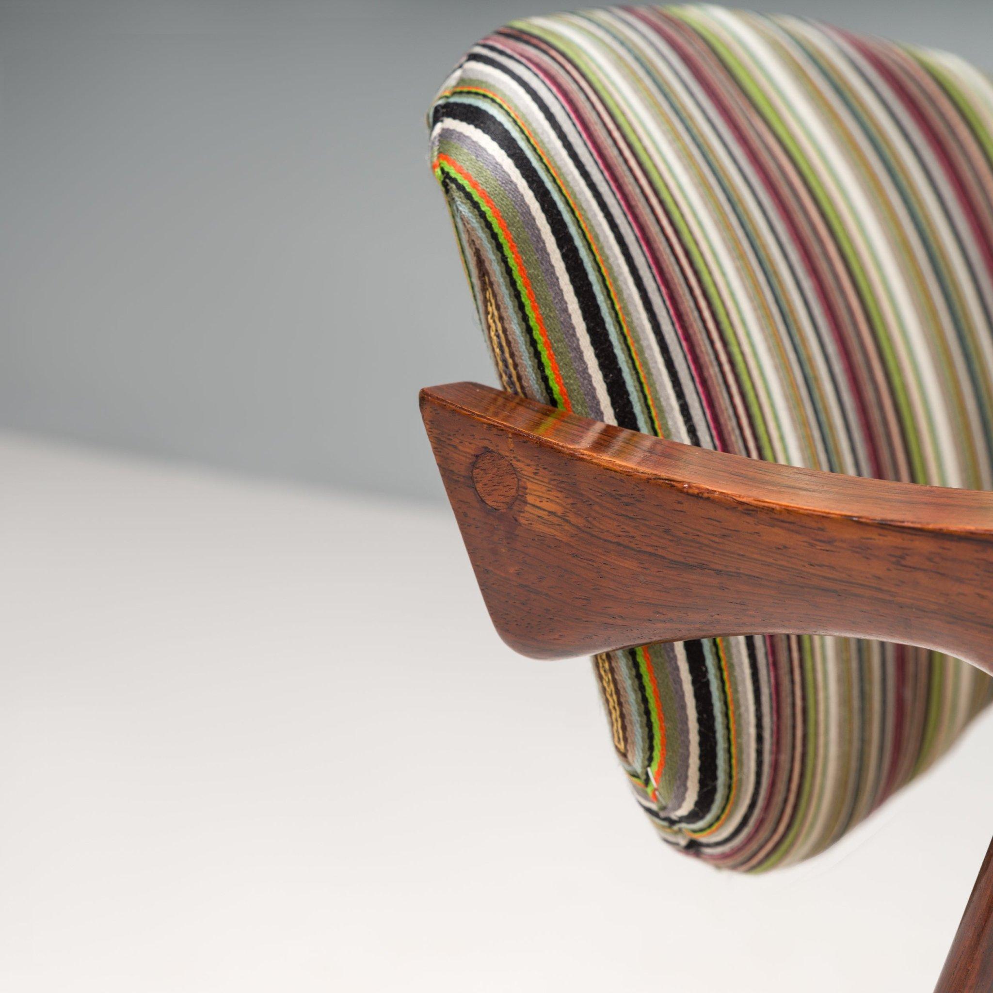 Kai Kristiansen Rosewood No 42 Dining Chair with Paul Smith Upholstery In Good Condition In Basildon, London