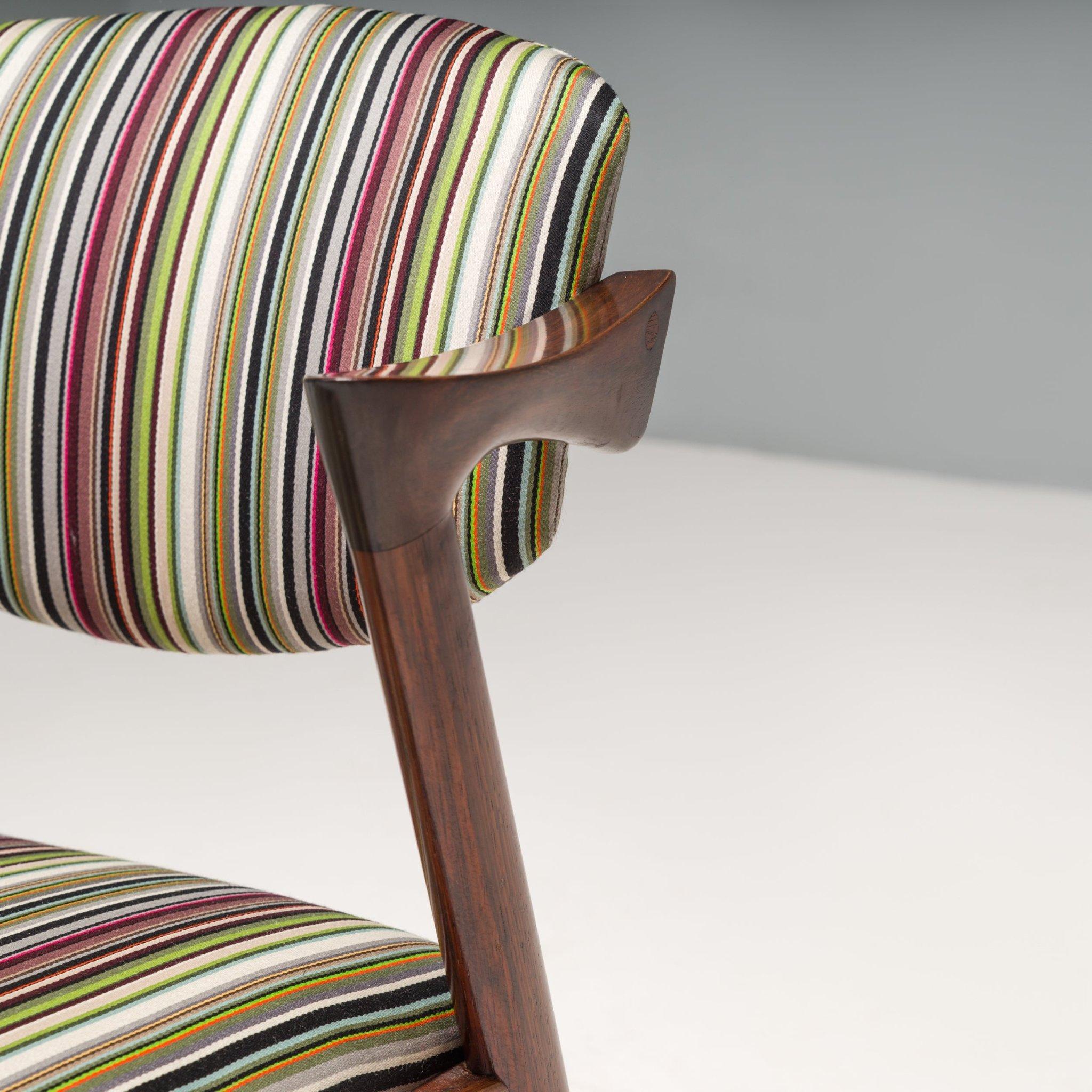 Kai Kristiansen Rosewood No 42 Dining Chair with Paul Smith Upholstery 1