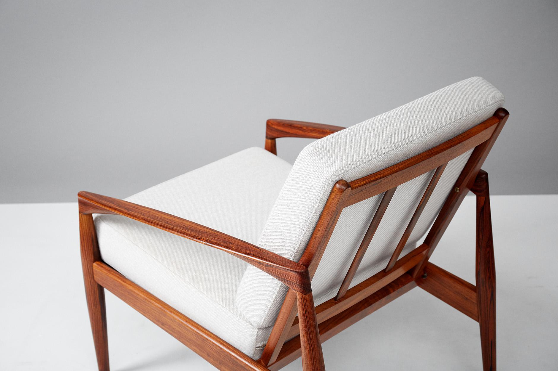 Kai Kristiansen Rosewood Paper Knife Lounge Chair In Excellent Condition In London, England