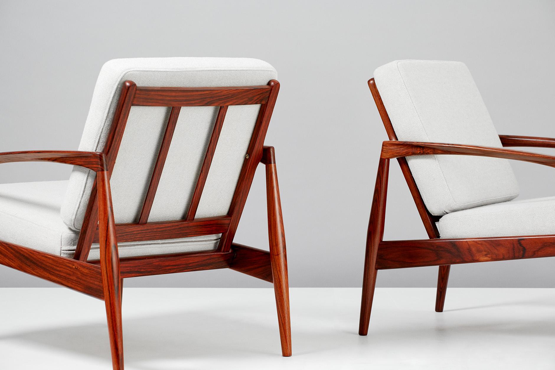 Danish Kai Kristiansen Paper Knife Lounge Chairs