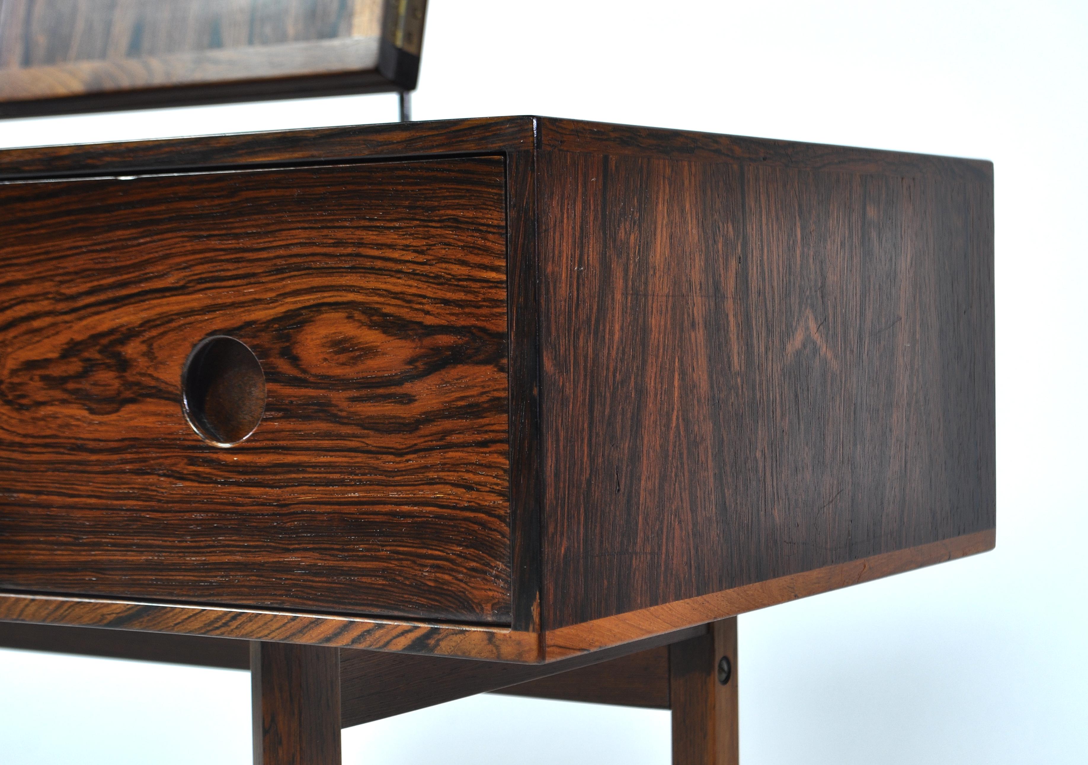 Kai Kristiansen Rosewood Vanity Table with Mirrors by Aksel Kjersgaard, 1960s 7