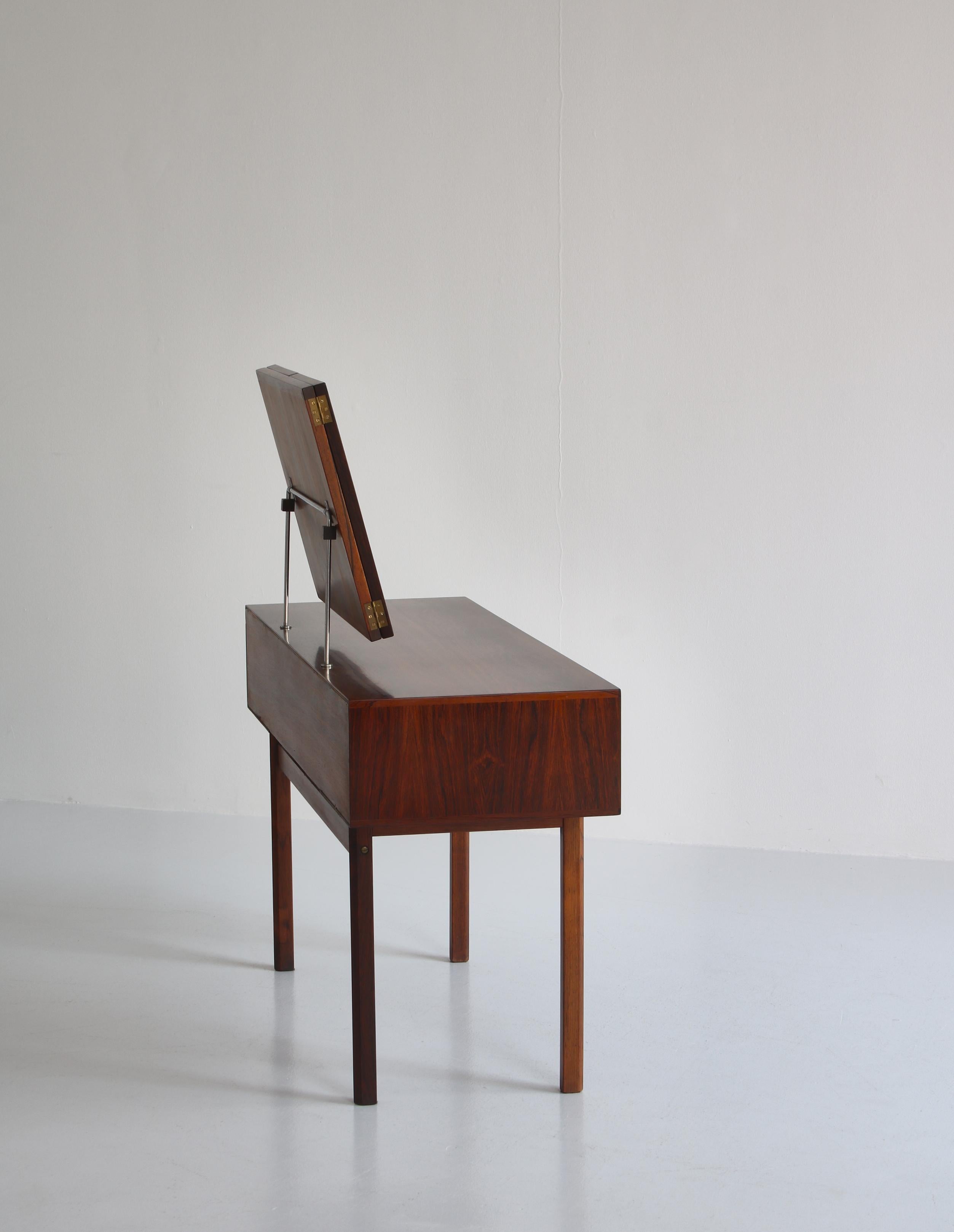 Kai Kristiansen Rosewood Vanity Table with Mirrors by Aksel Kjersgaard, 1960s 3