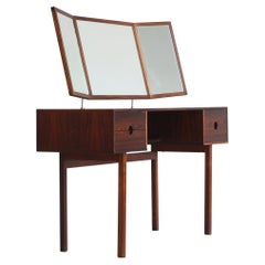 Kai Kristiansen Rosewood Vanity Table with Mirrors by Aksel Kjersgaard, 1960s