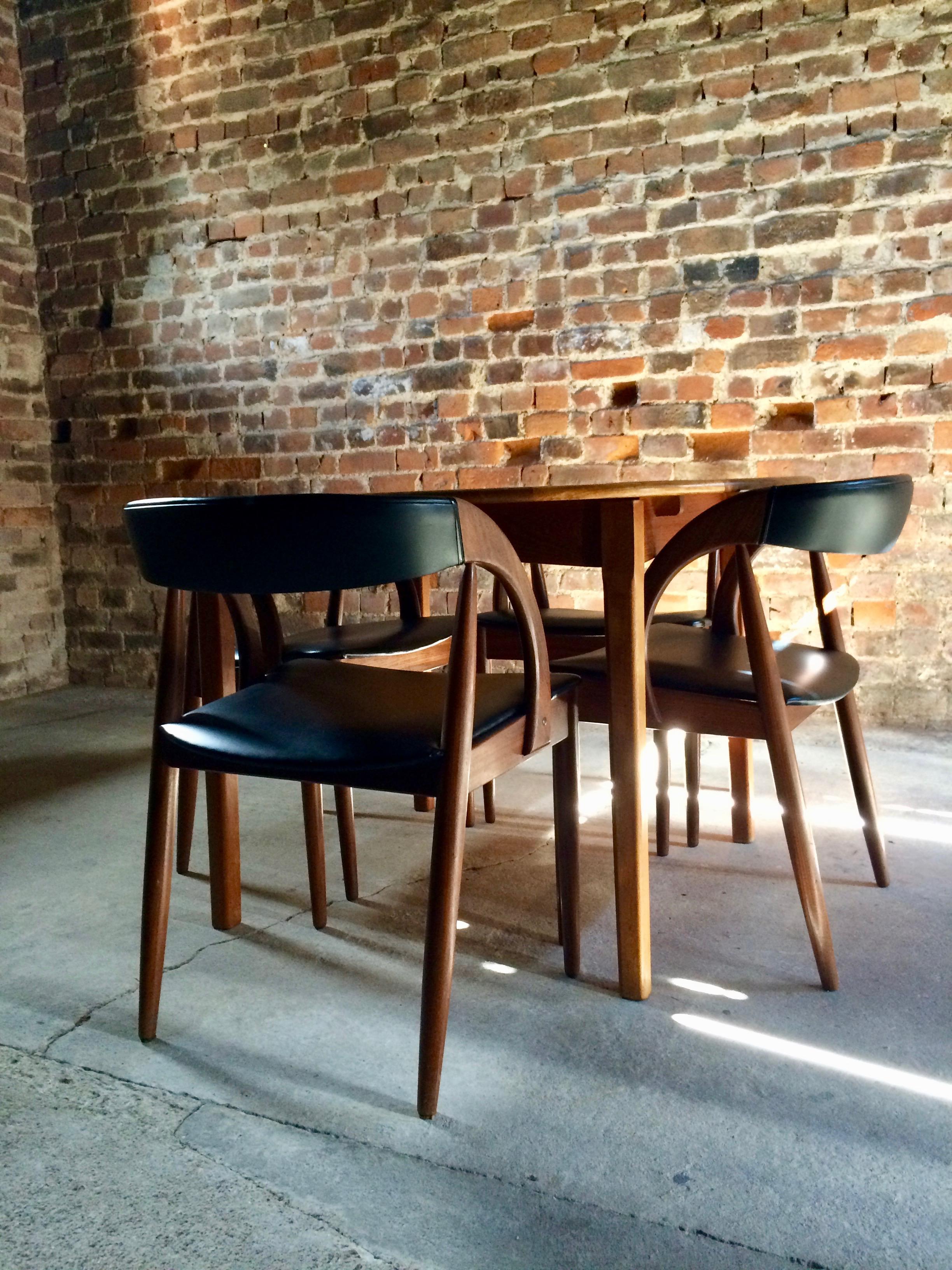 Late 20th Century Kai Kristiansen Round Dining Table & Four Dining Chairs Midcentury Danish 1970s