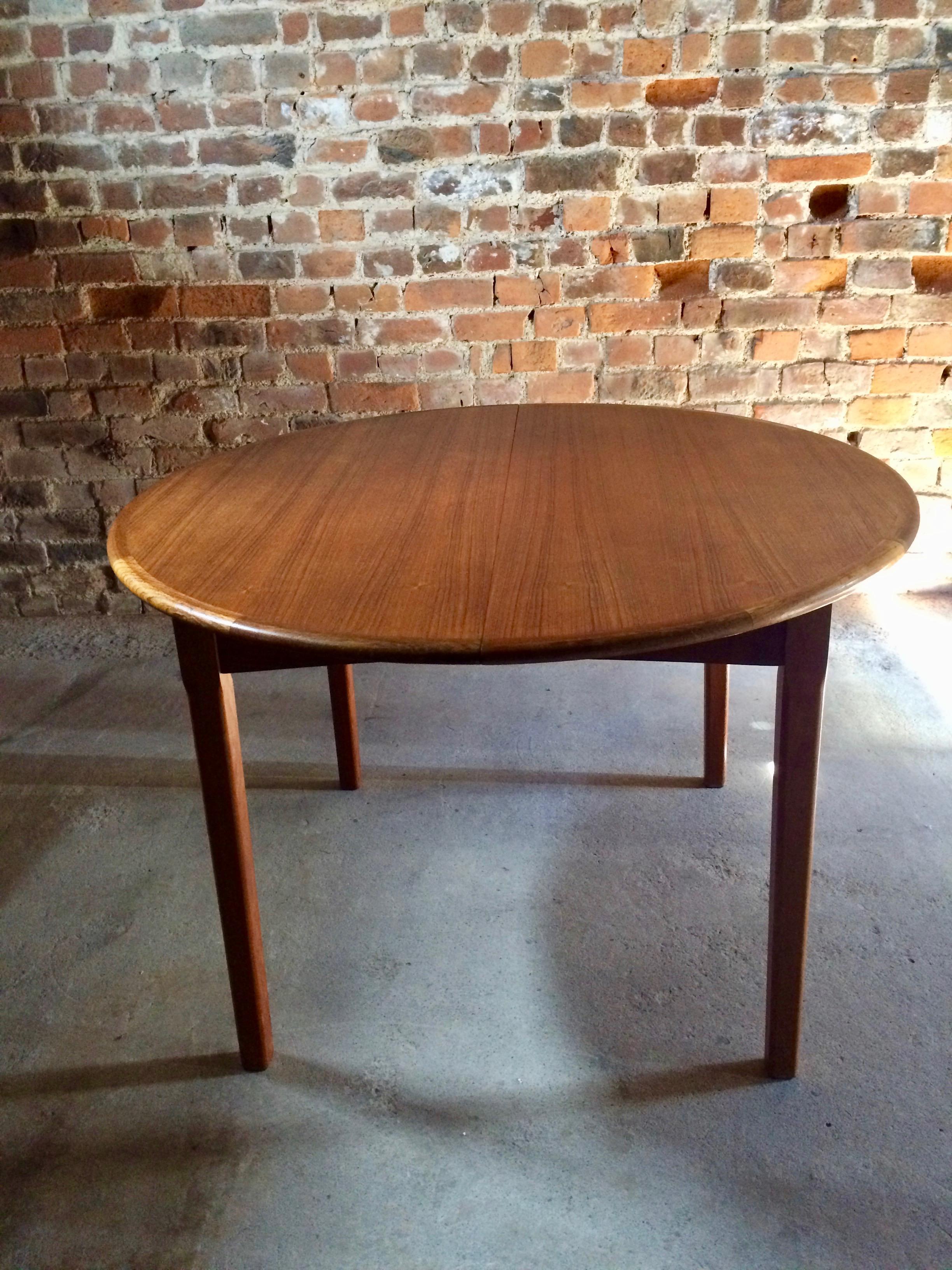 Rosewood Kai Kristiansen Round Dining Table & Four Dining Chairs Midcentury Danish 1970s