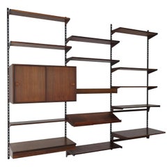 Kai Kristiansen Scandinavian Dark Wood Shelves System for FM Møbler, 1960s