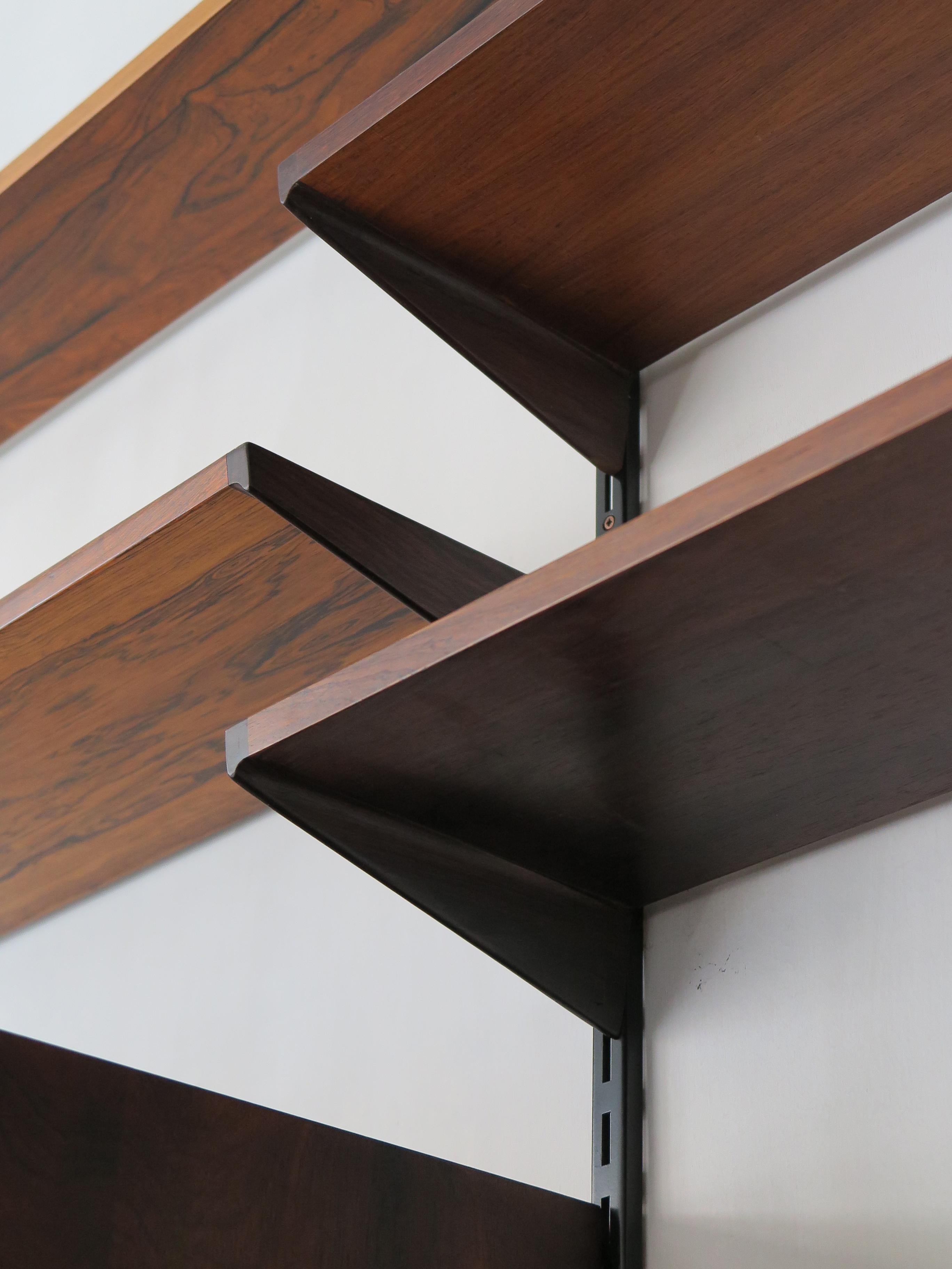 Kai Kristiansen Scandinavian Dark Wood Shelves System for FM Møbler, 1960s 8