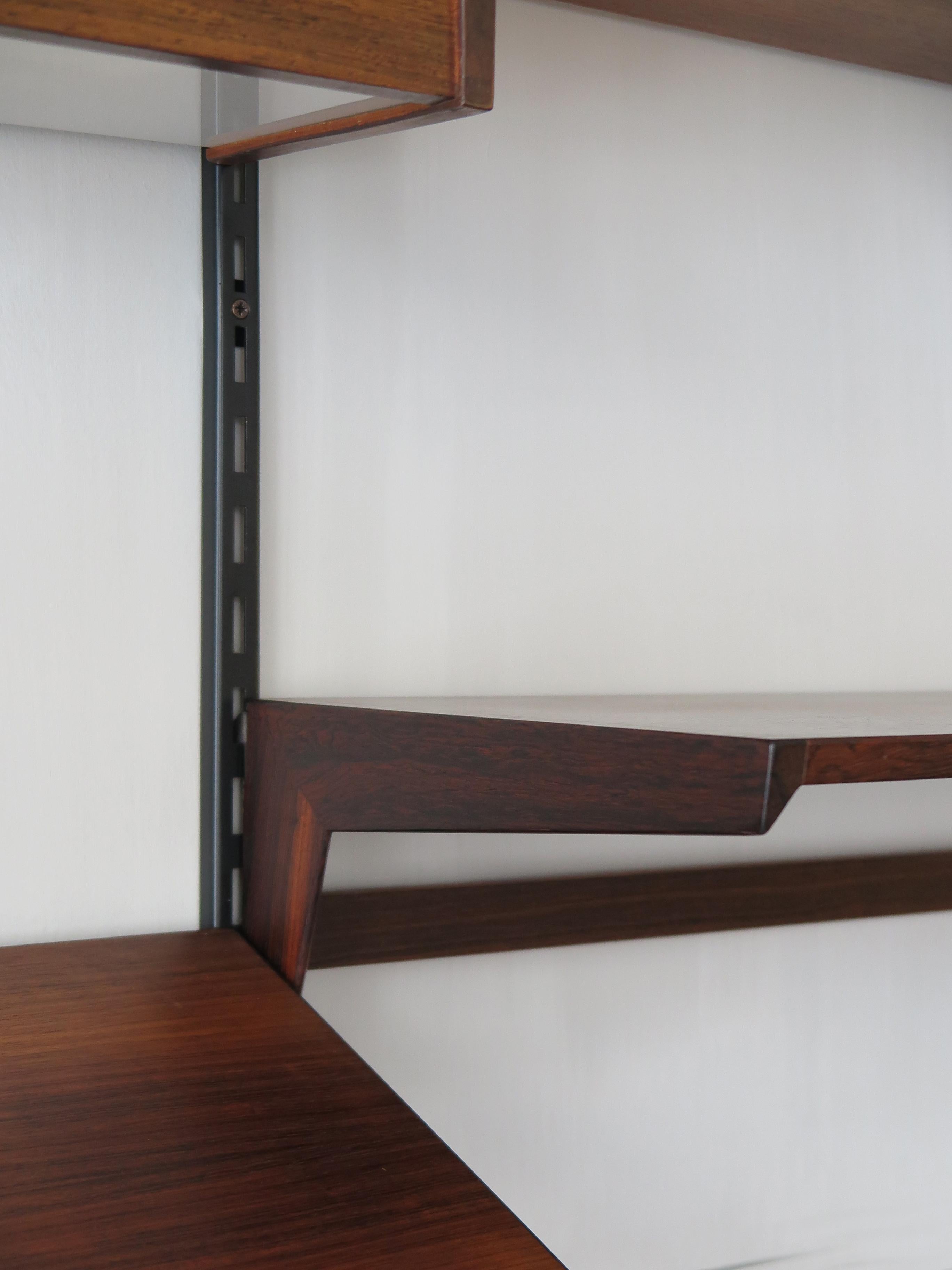 Kai Kristiansen Scandinavian Dark Wood Shelves System for FM Møbler, 1960s 10