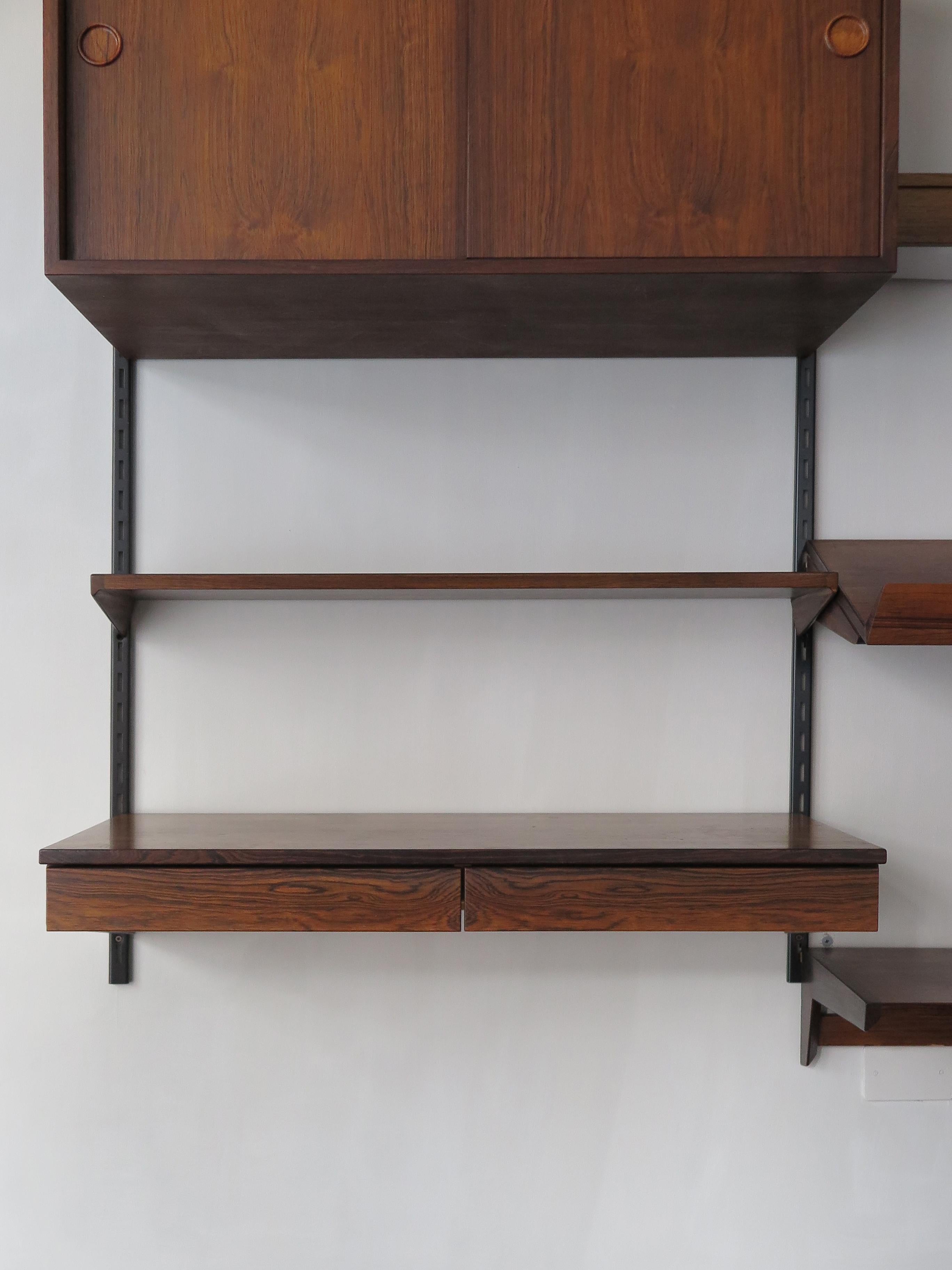 Kai Kristiansen Scandinavian Dark Wood Shelves System for FM Møbler, 1960s In Good Condition In Reggio Emilia, IT