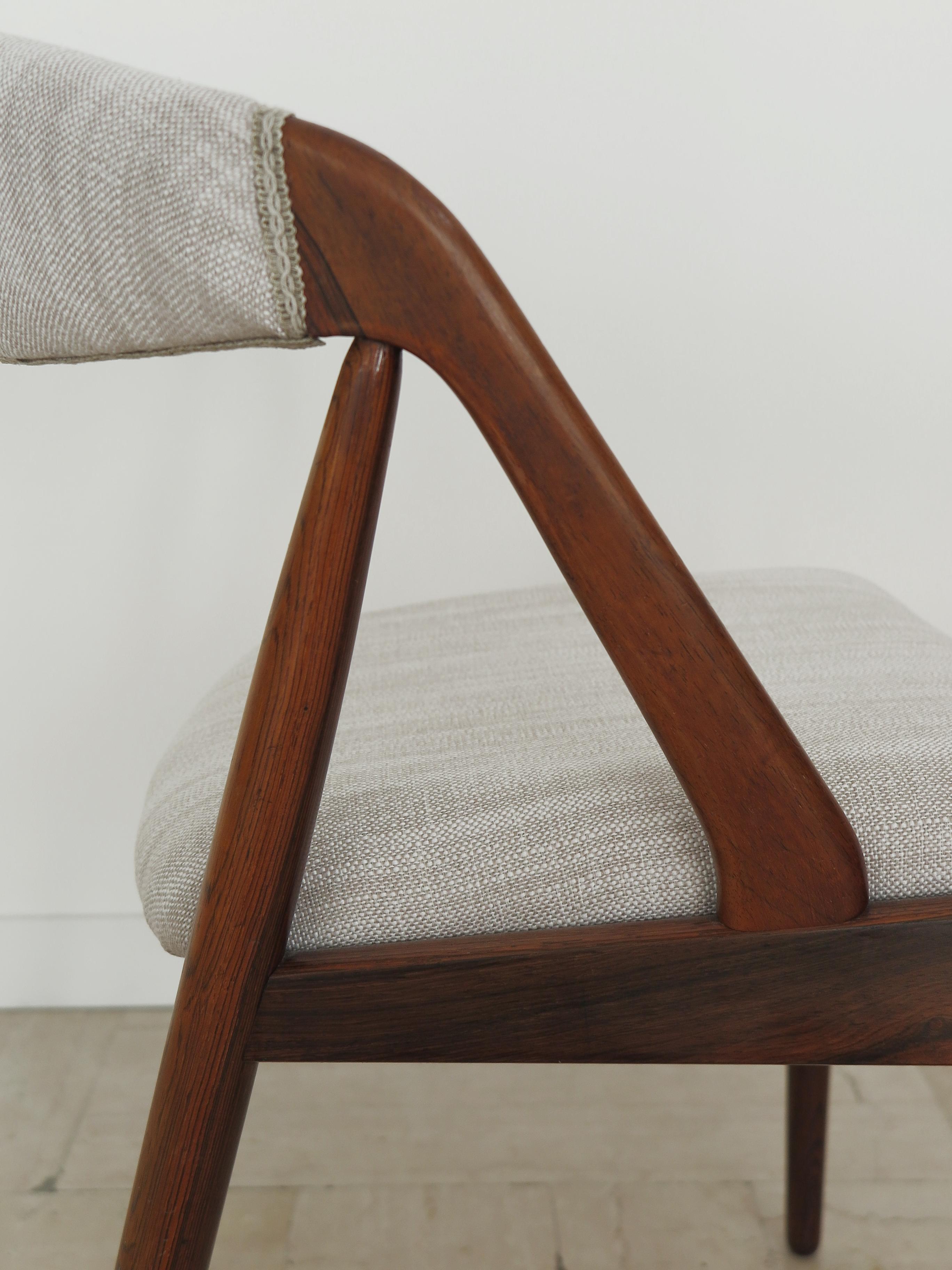 Kai Kristiansen Scandinavian Midcentury Dark Wood Dining Chair 1960s In Good Condition For Sale In Reggio Emilia, IT