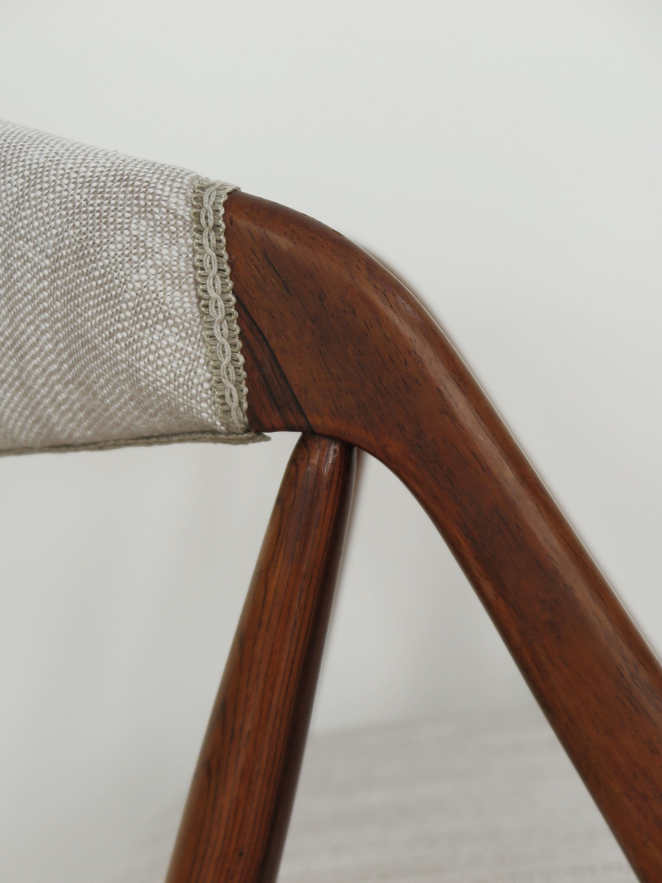 Mid-20th Century Kai Kristiansen Scandinavian Midcentury Dark Wood Dining Chair 1960s For Sale