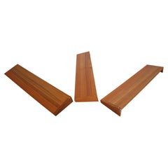 Kai Kristiansen Set of 3 Floating Teak Shelfs for Fm Møbler, 1960s Denmark 